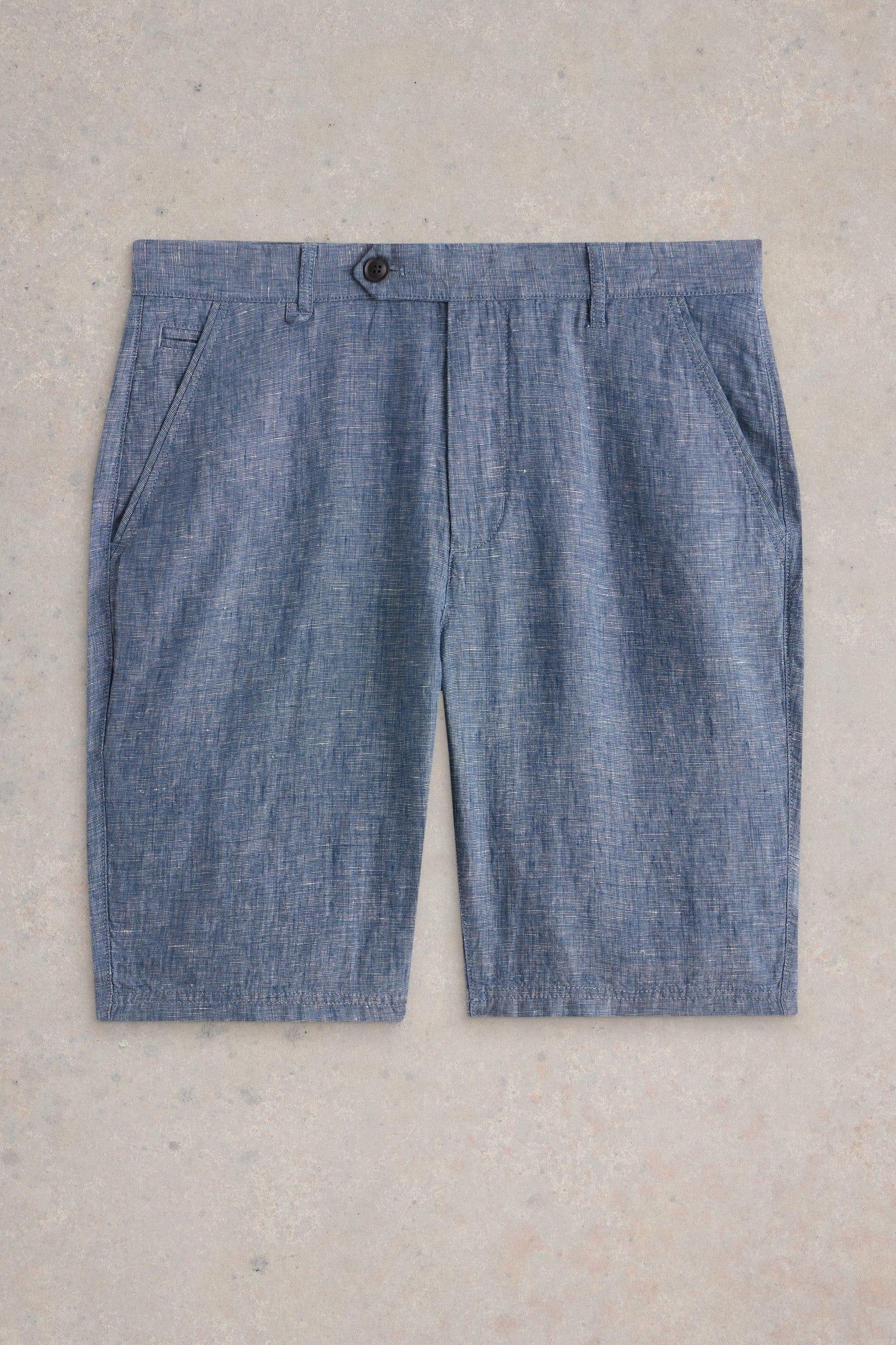 LINEN CHINO SHORT MID BLUE 3