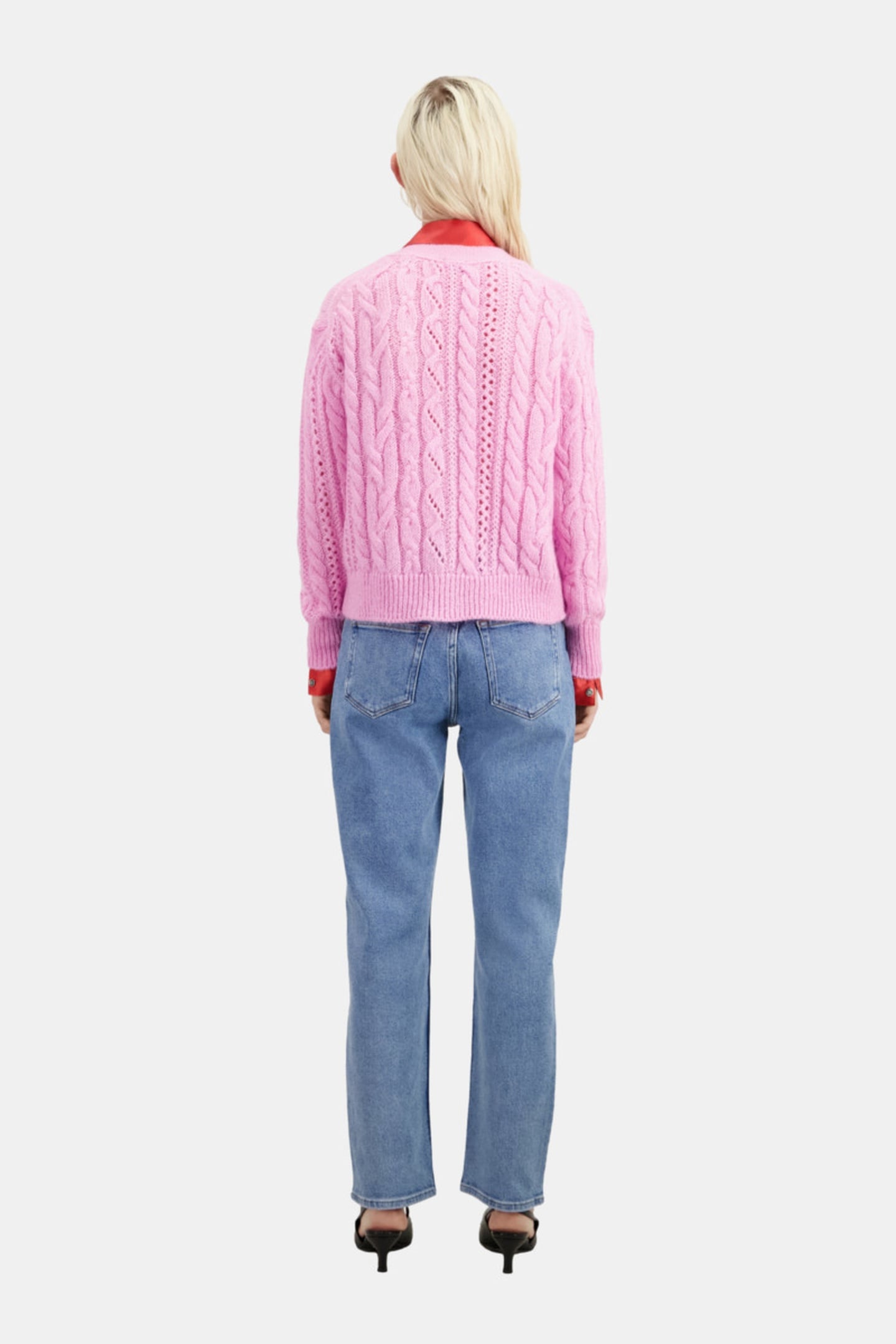 TWISTED BUTTON CARDIGAN PINK 4