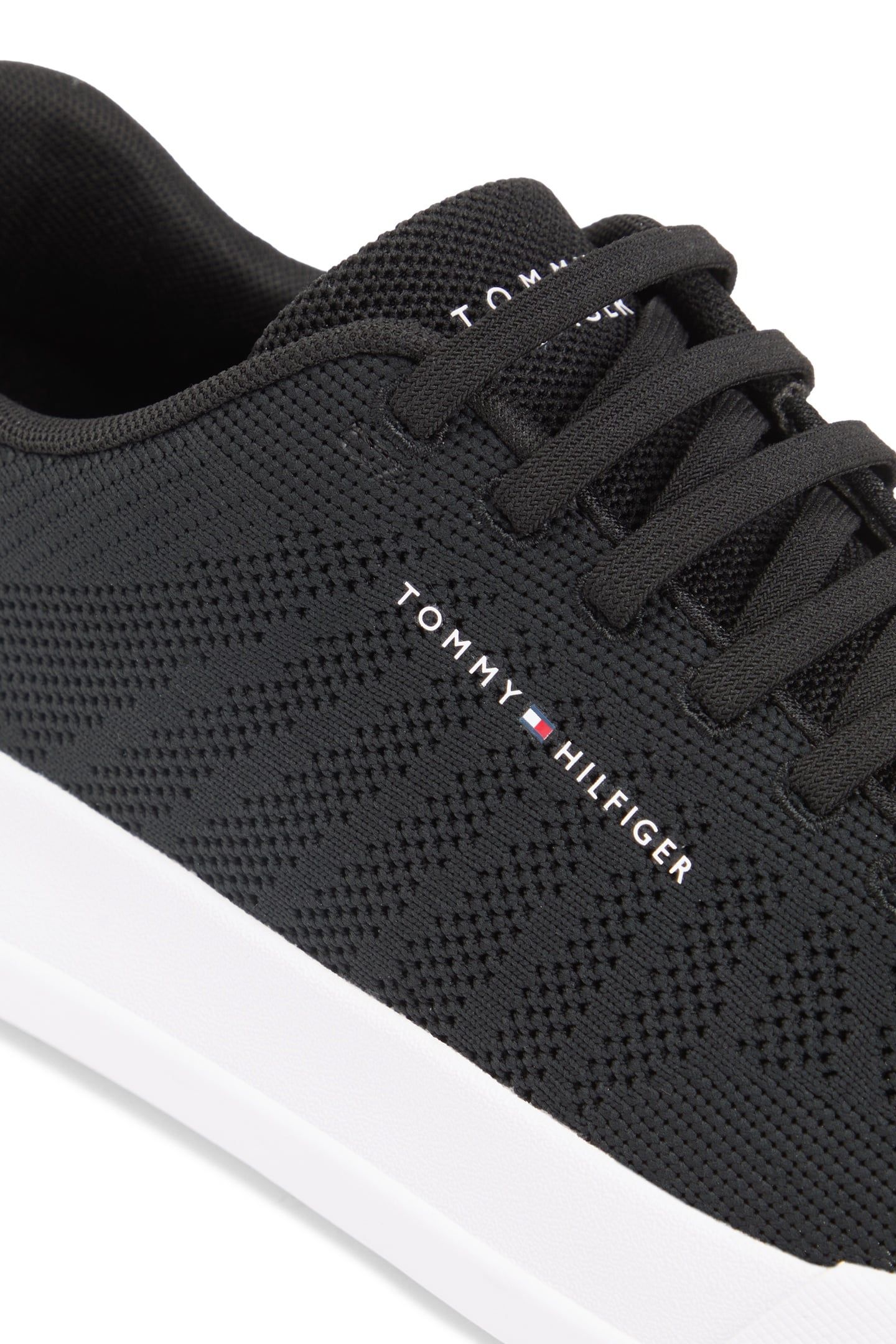 LOGO KNIT COURT TRAINERS BLACK 6
