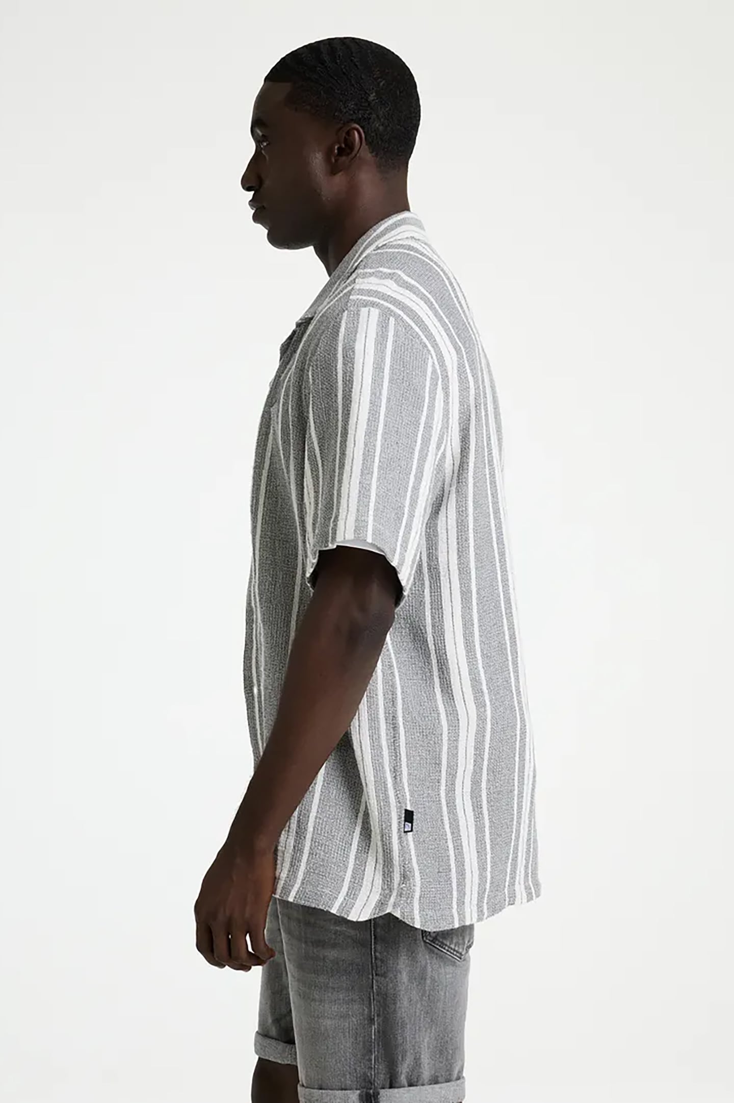 DOBY STRIPE SHIRT SHORT SLEEVE IRON GATE 2