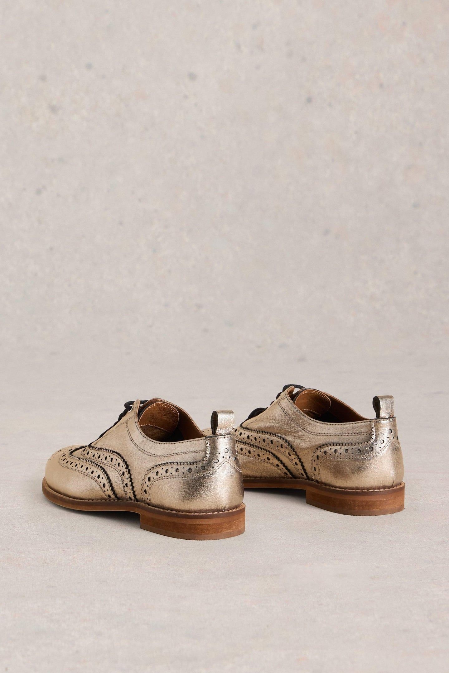 THISTLE LEATHER LACE UP BROGUE COLOURED METALLIC 2