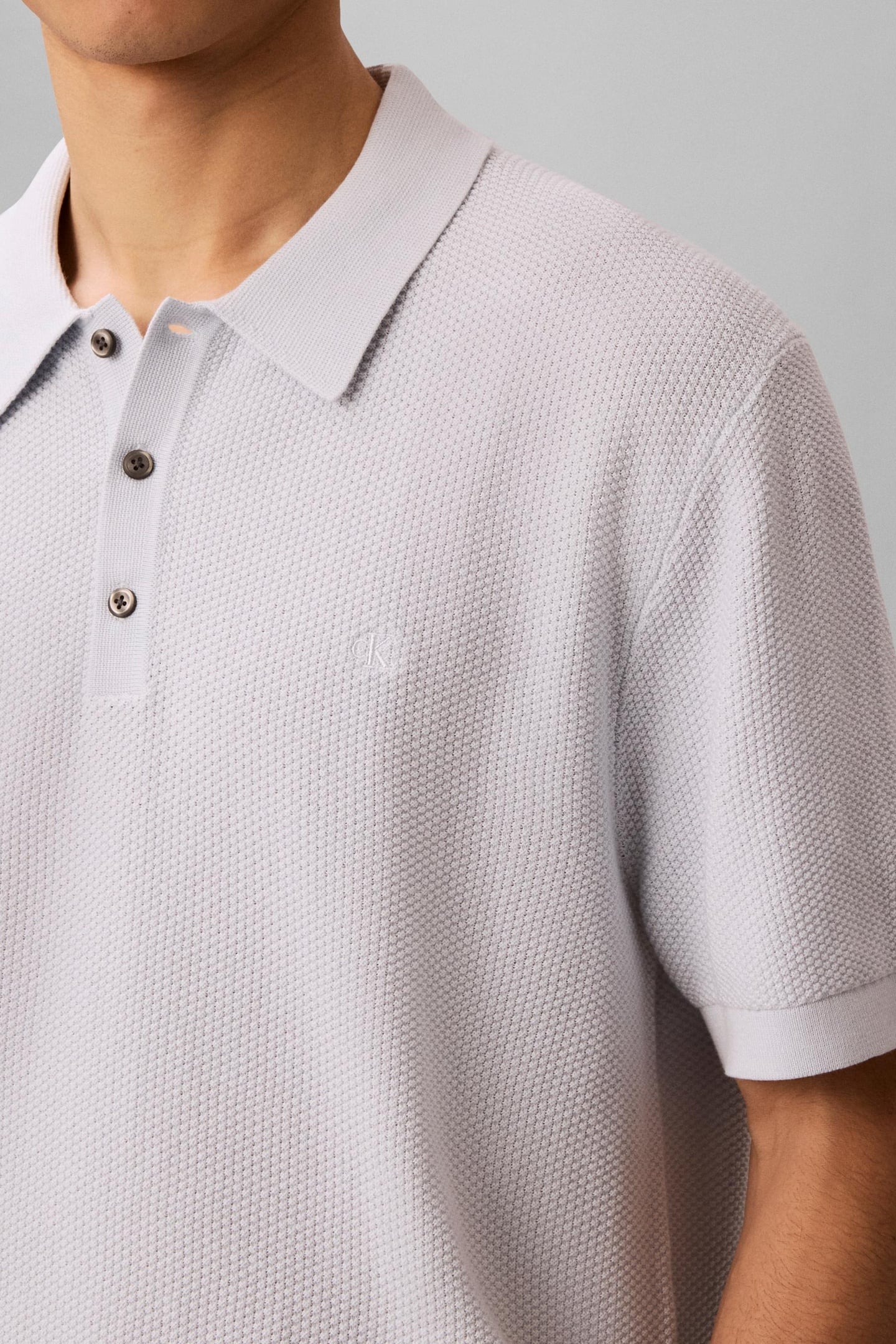SS TEXTURED COTTON POLO SWEATER PLEIN AIR 5