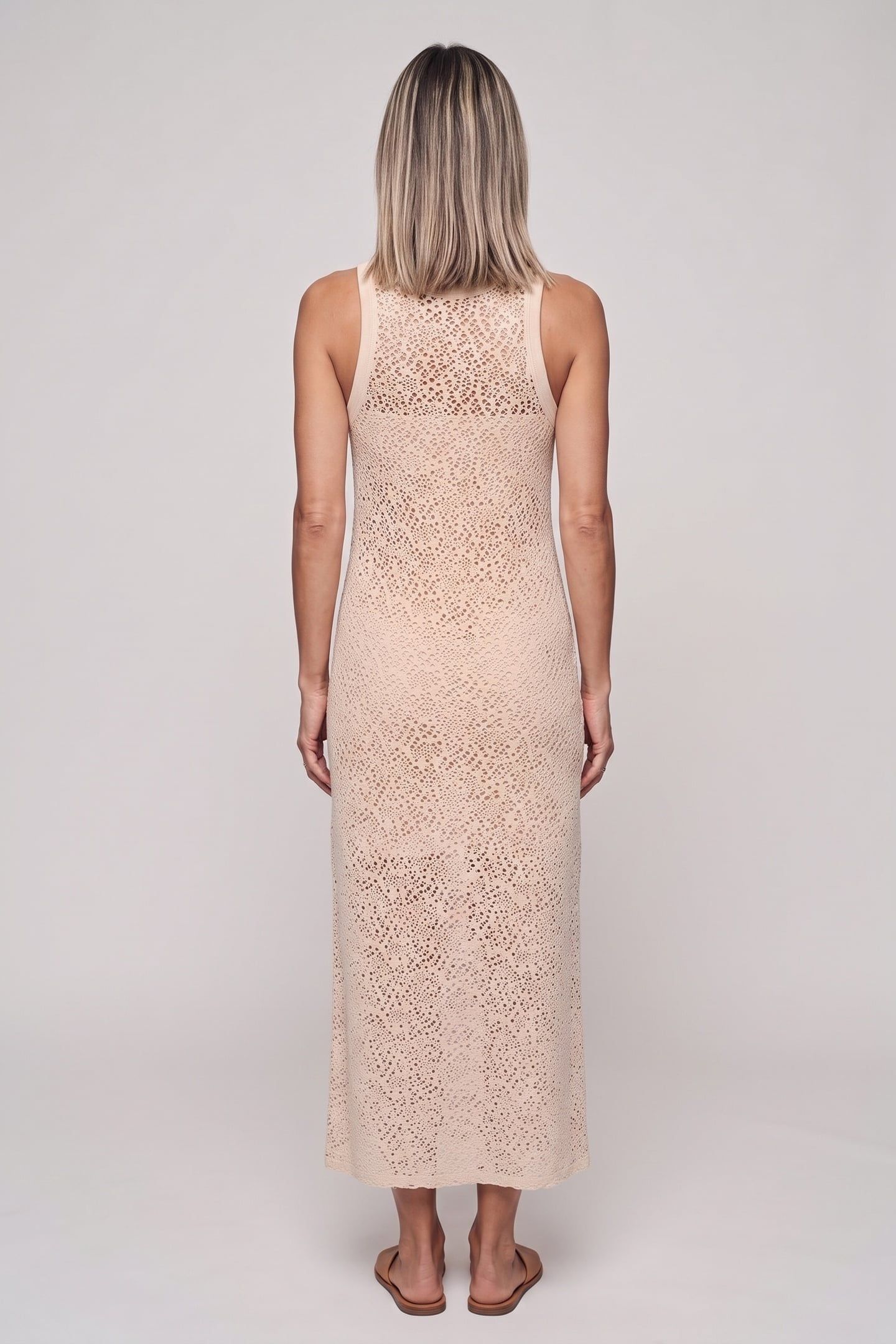 PRESS MERRICK LACE DRESS BEIGE 2