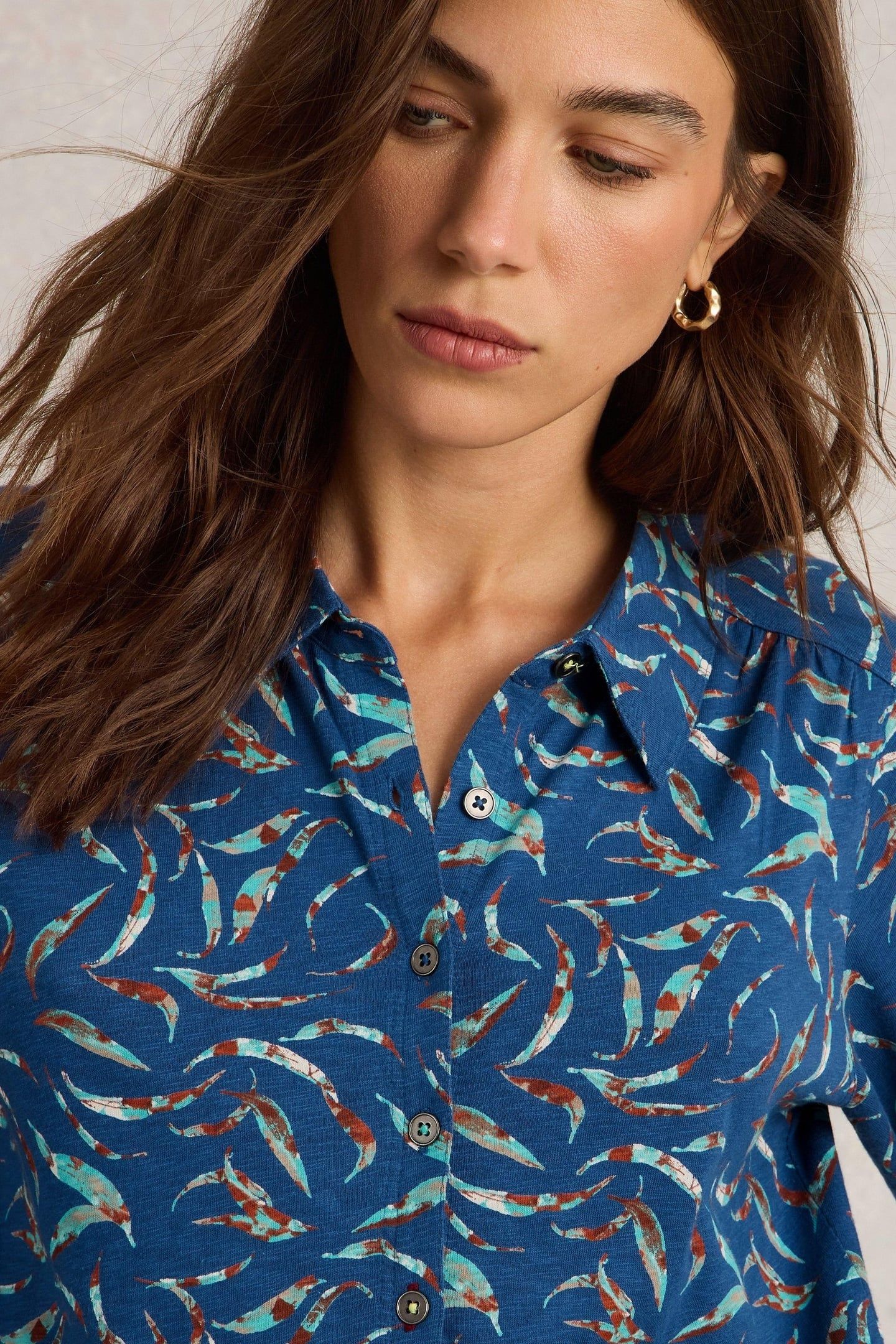 RYLEE JERSEY SHIRT DRESS BLUE PRINT 7