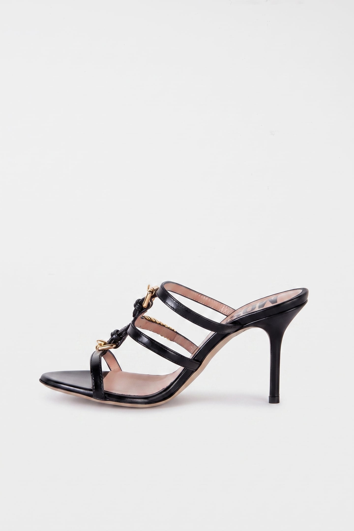 GOATSKIN MULES BLACK 2