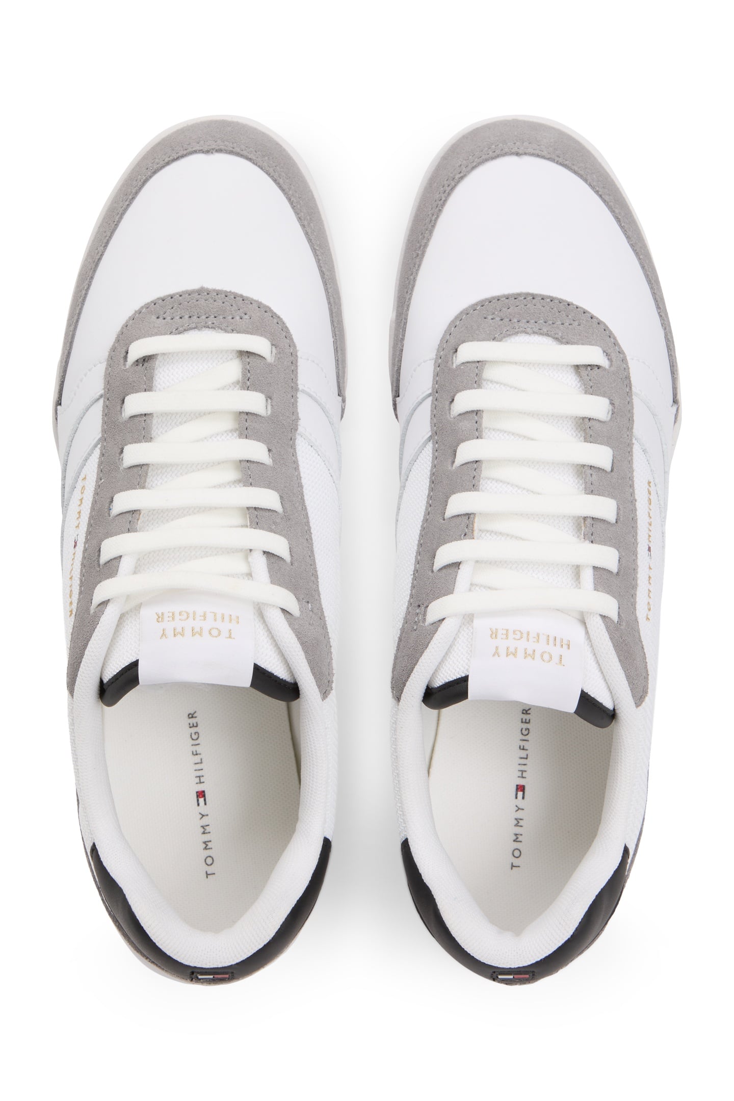 MIXED TEXTURE CUPSOLE TRAINERS WILEATHER WHITE 5