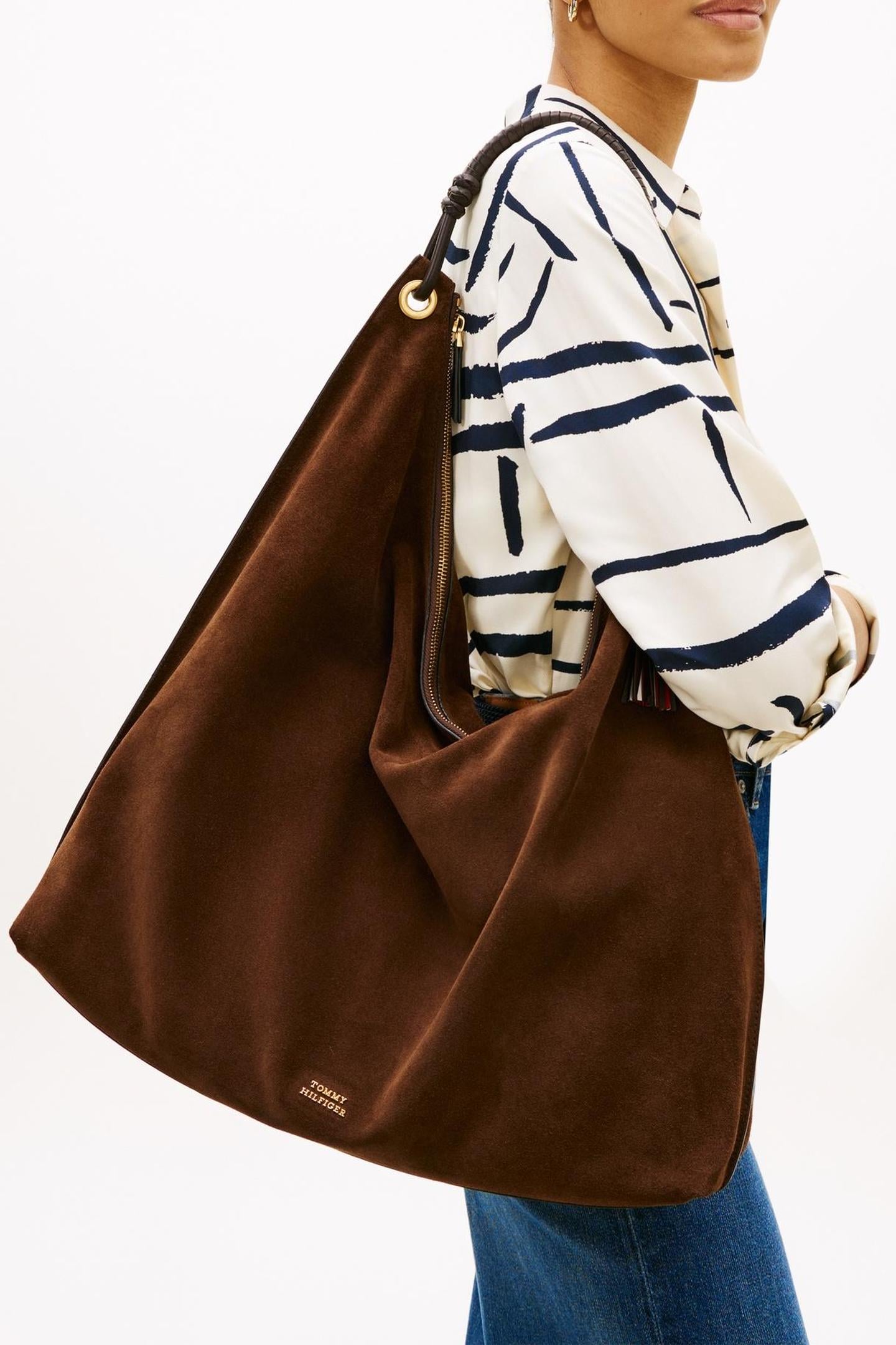 STATEMENT LEATHER HOBO BAG RICH WALNUT 1