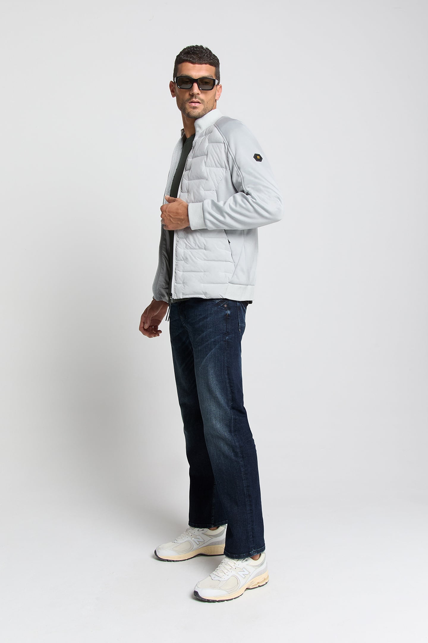 JACKET SHORT FIT SEALED KNITTED MIX CHALK 2