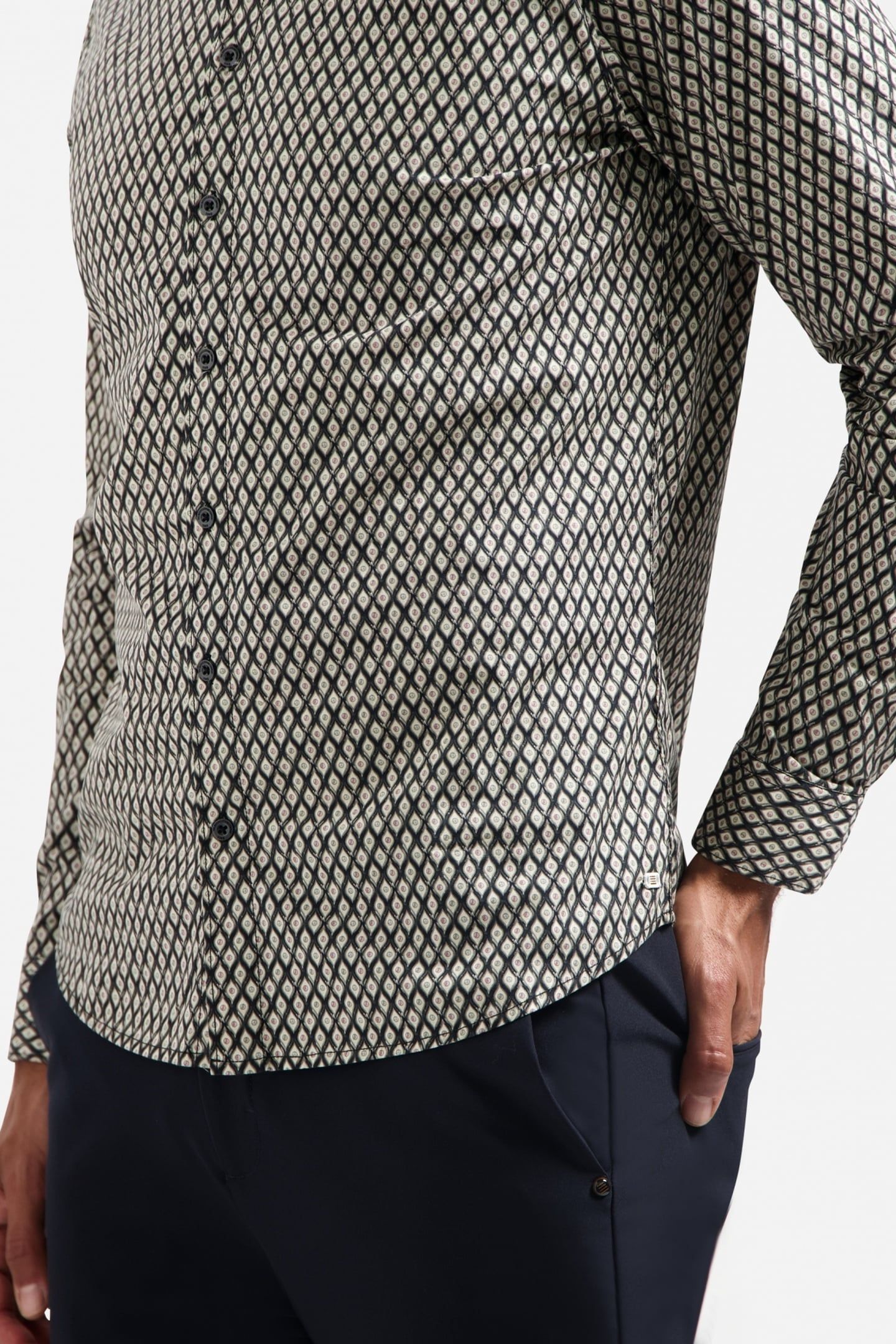 SHIRT STRETCH ALLOVER PRINTED BLACK 8