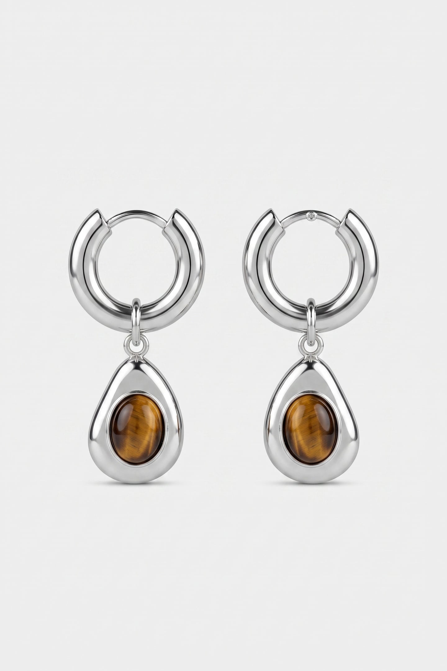 TIGER'S EYE OHRRINGE SILVER 3