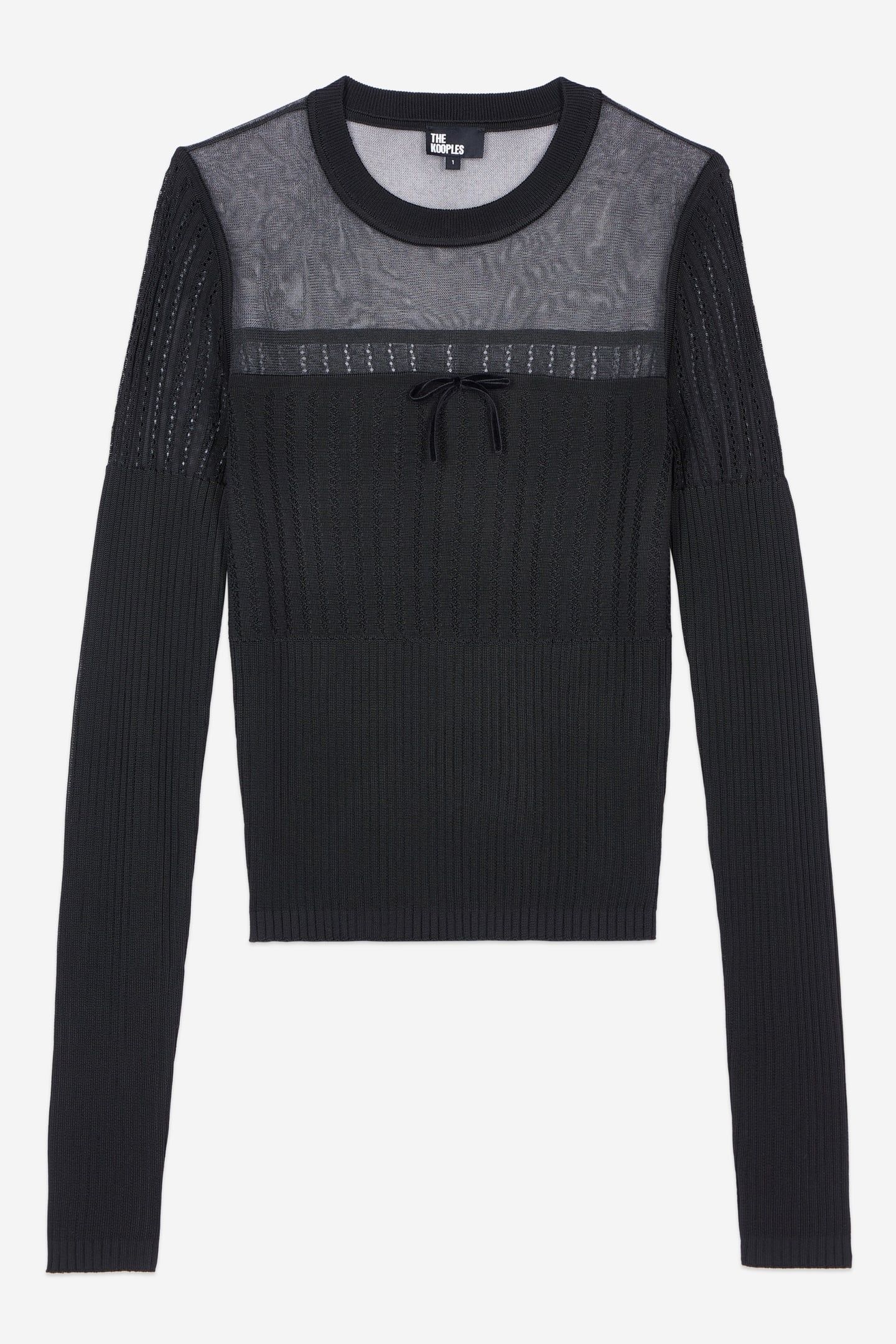 LONG-SLEEVED SWEATER WITH SHEER DETAILS BLACK 3