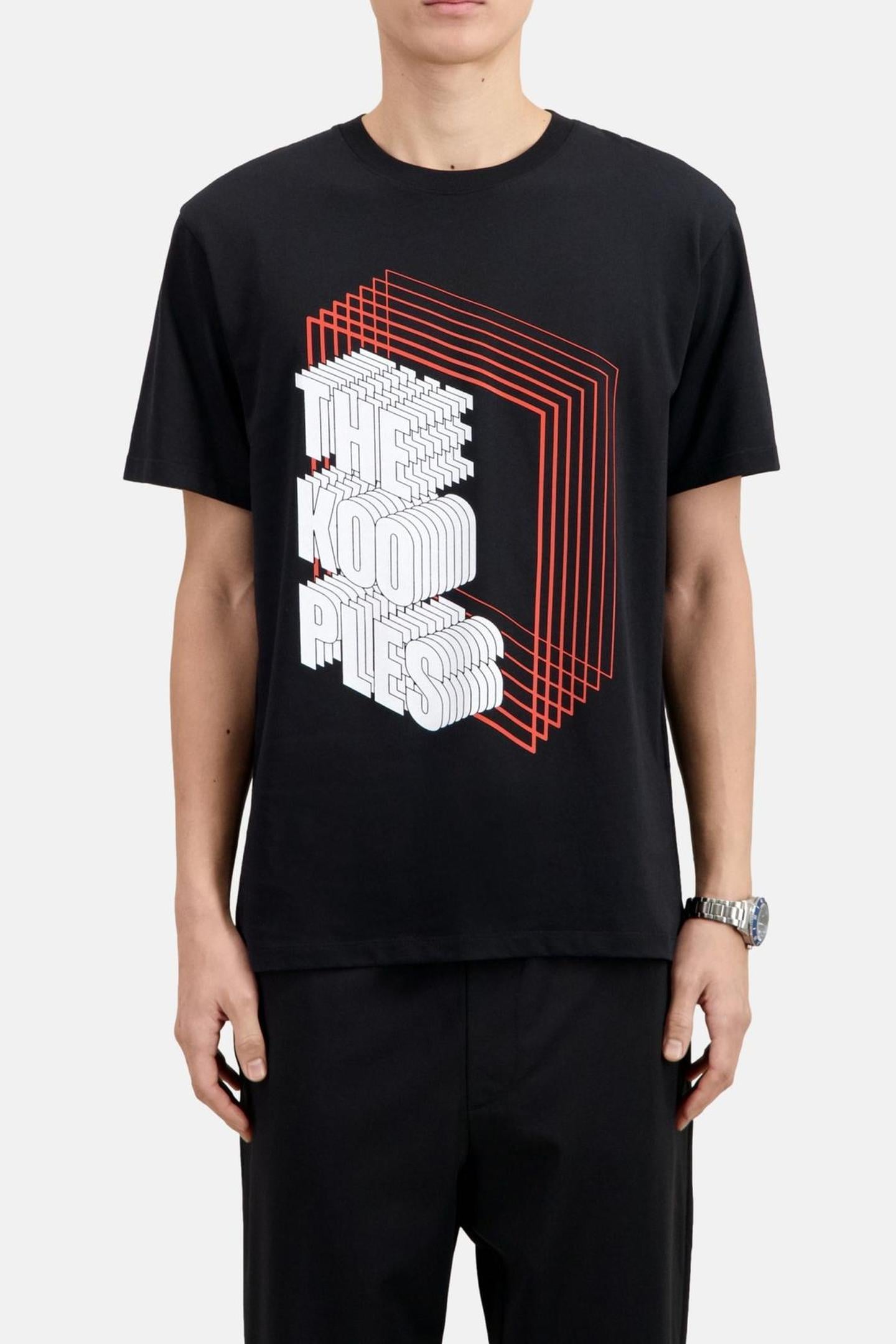 SHORT-SLEEVED T-SHIRT WITH NEON PRINT BY THE KOOPLES BLACK 3