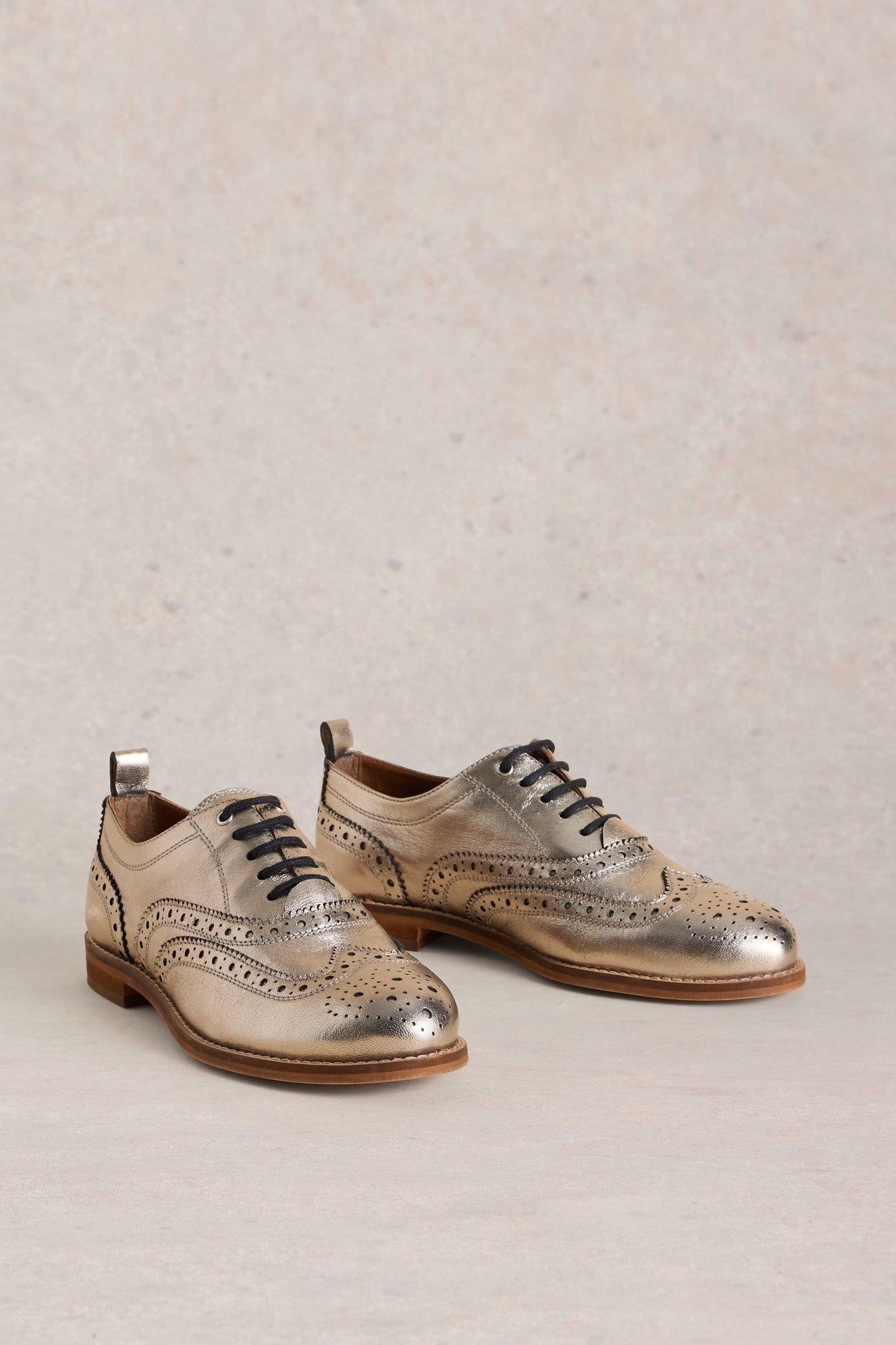 THISTLE LEATHER LACE UP BROGUE COLOURED METALLIC 4