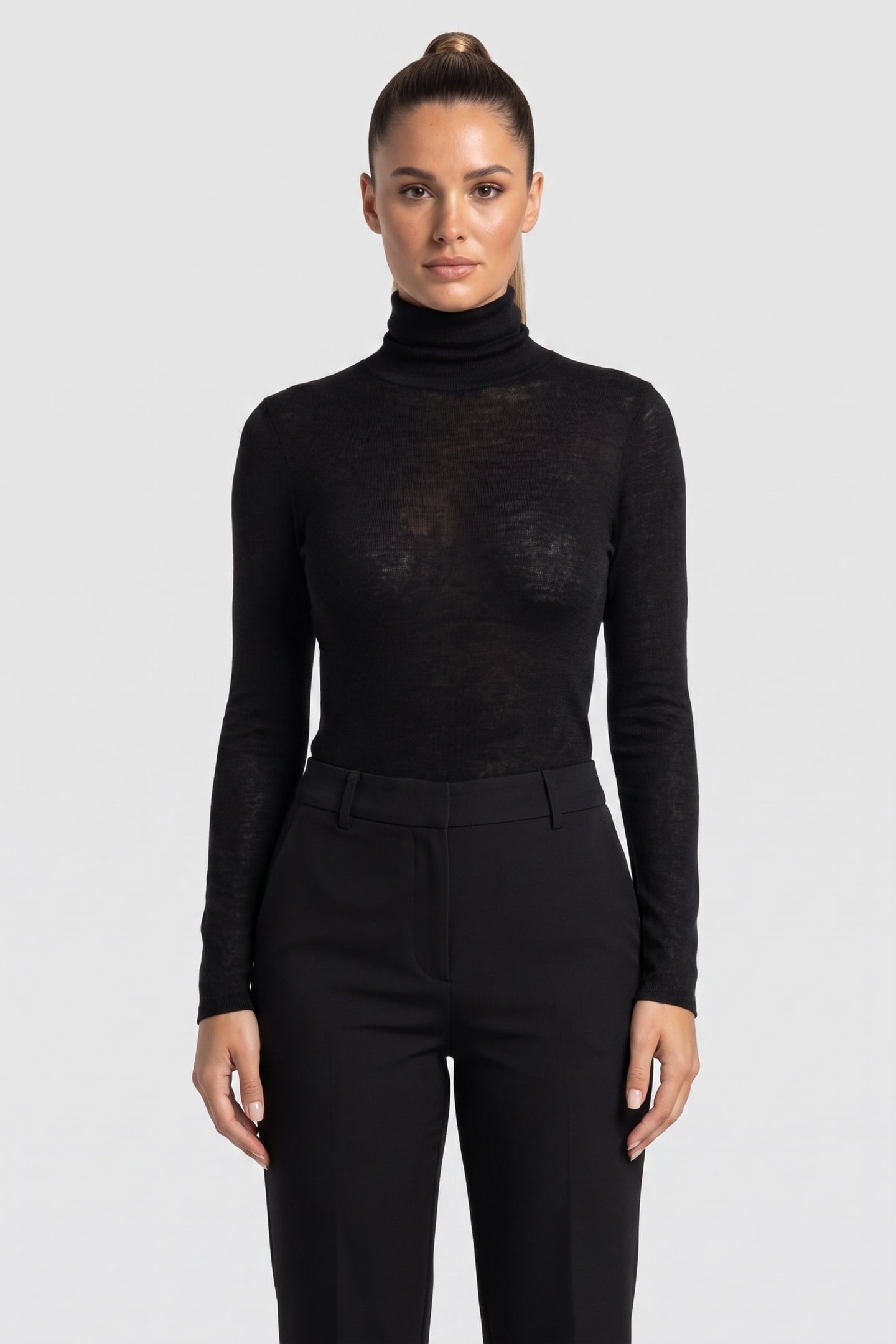 MALENA WOOL RIB TURTLENECK BLACK 1