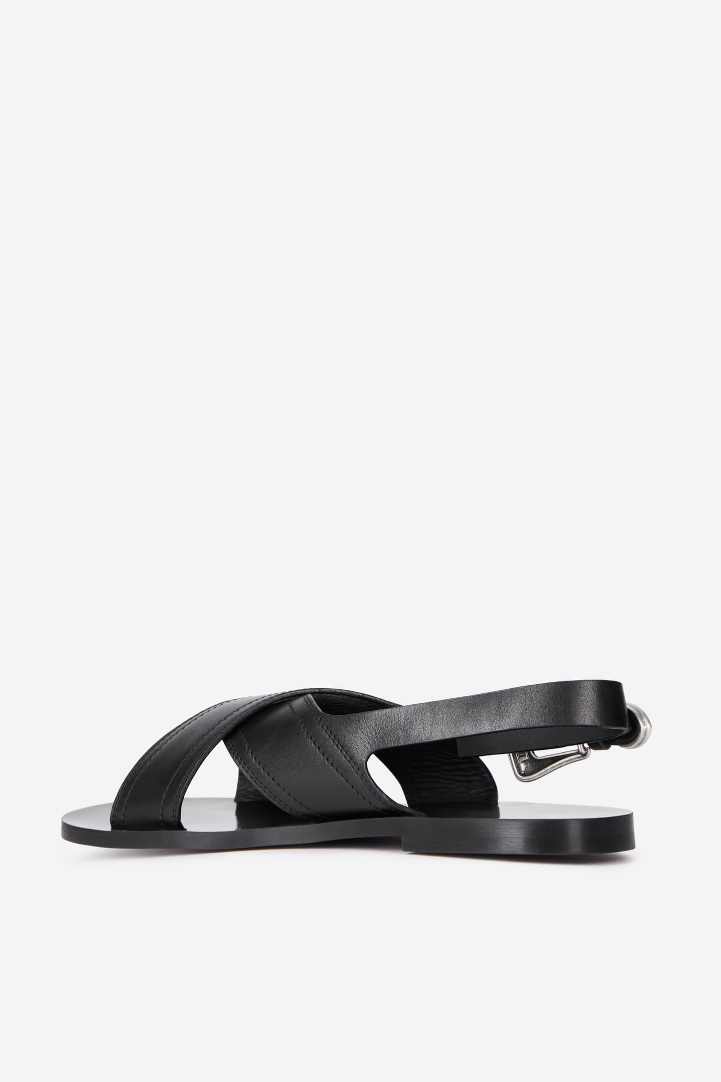 FLAT STRAPS IN SMOOTH LEATHER BLACK 2
