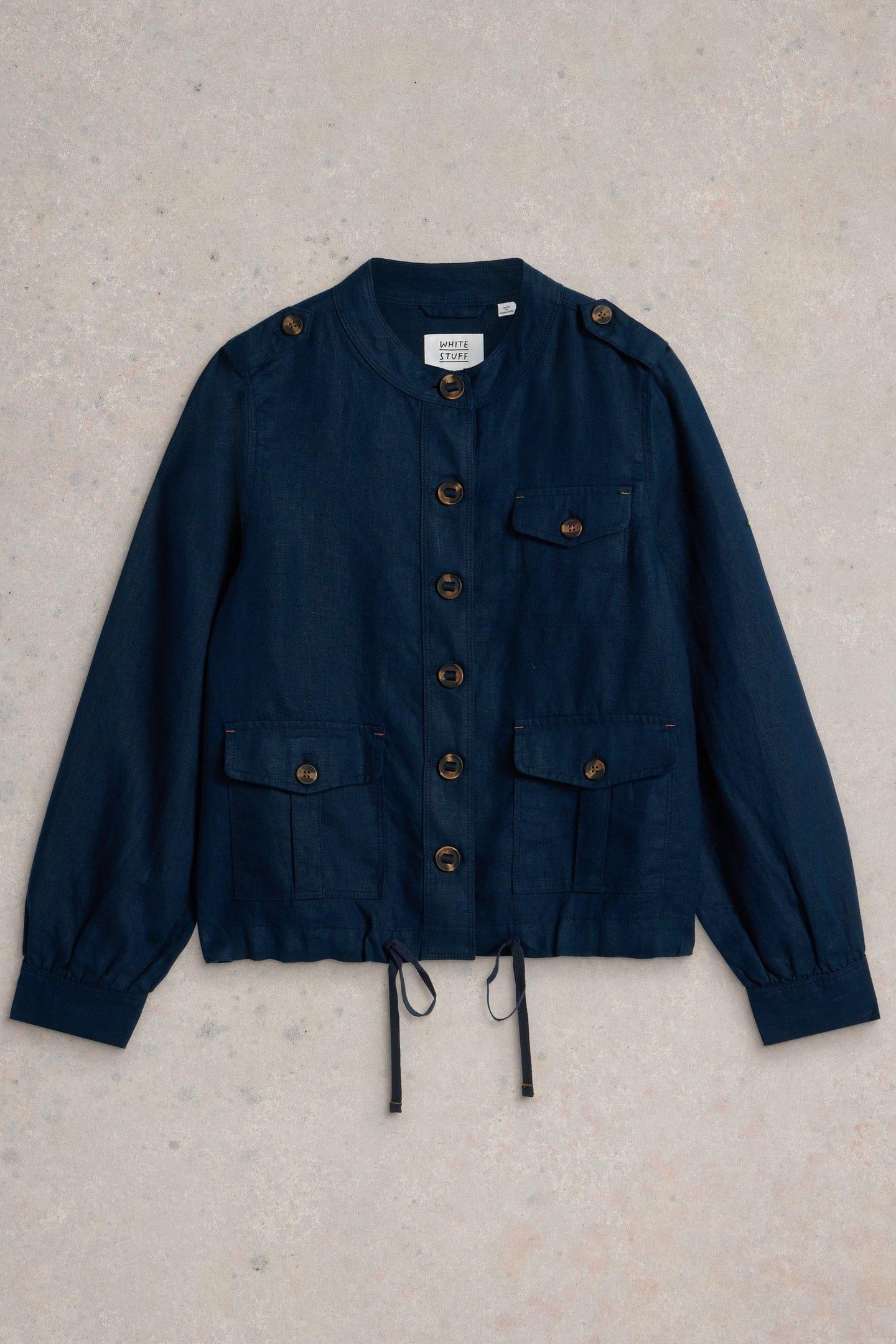 DEMI UTILITY LINEN JACKET DARK NAVY 5