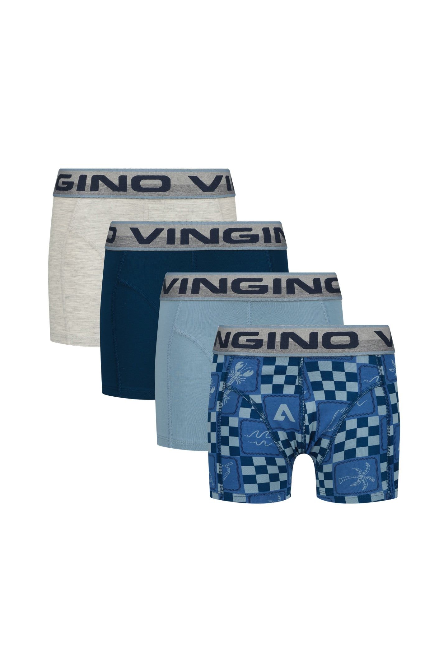 BOYS BWO26-CHECK 4-PACK BOXER MULTICOLOR BLUE 1