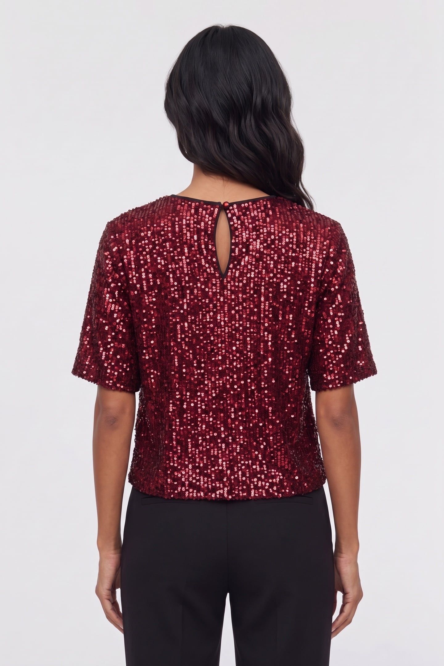 PAILLETEN/GLITTER TOP RED 2