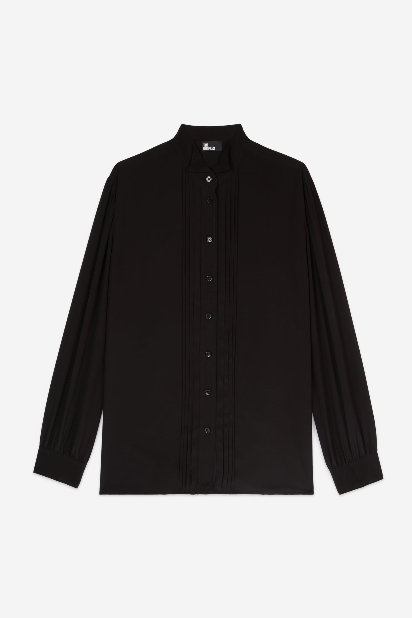 LONG-SLEEVED SHIRT WITH PLEATED DETAIL BLACK 5