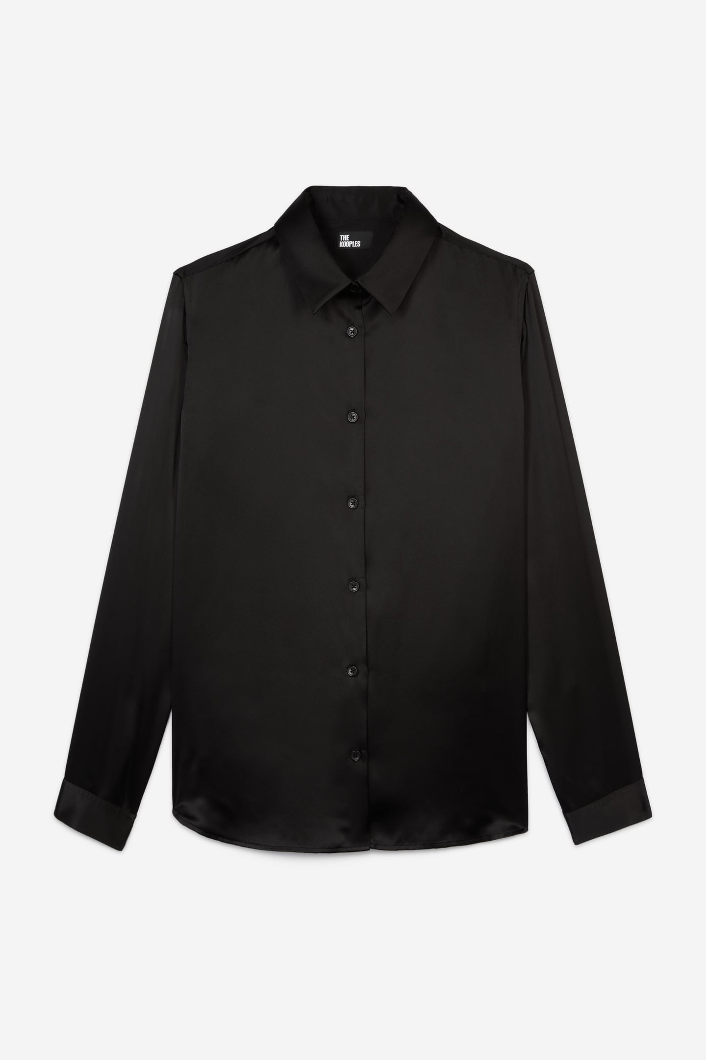 LONG-SLEEVED SILK SATIN SHIRT BLACK 4