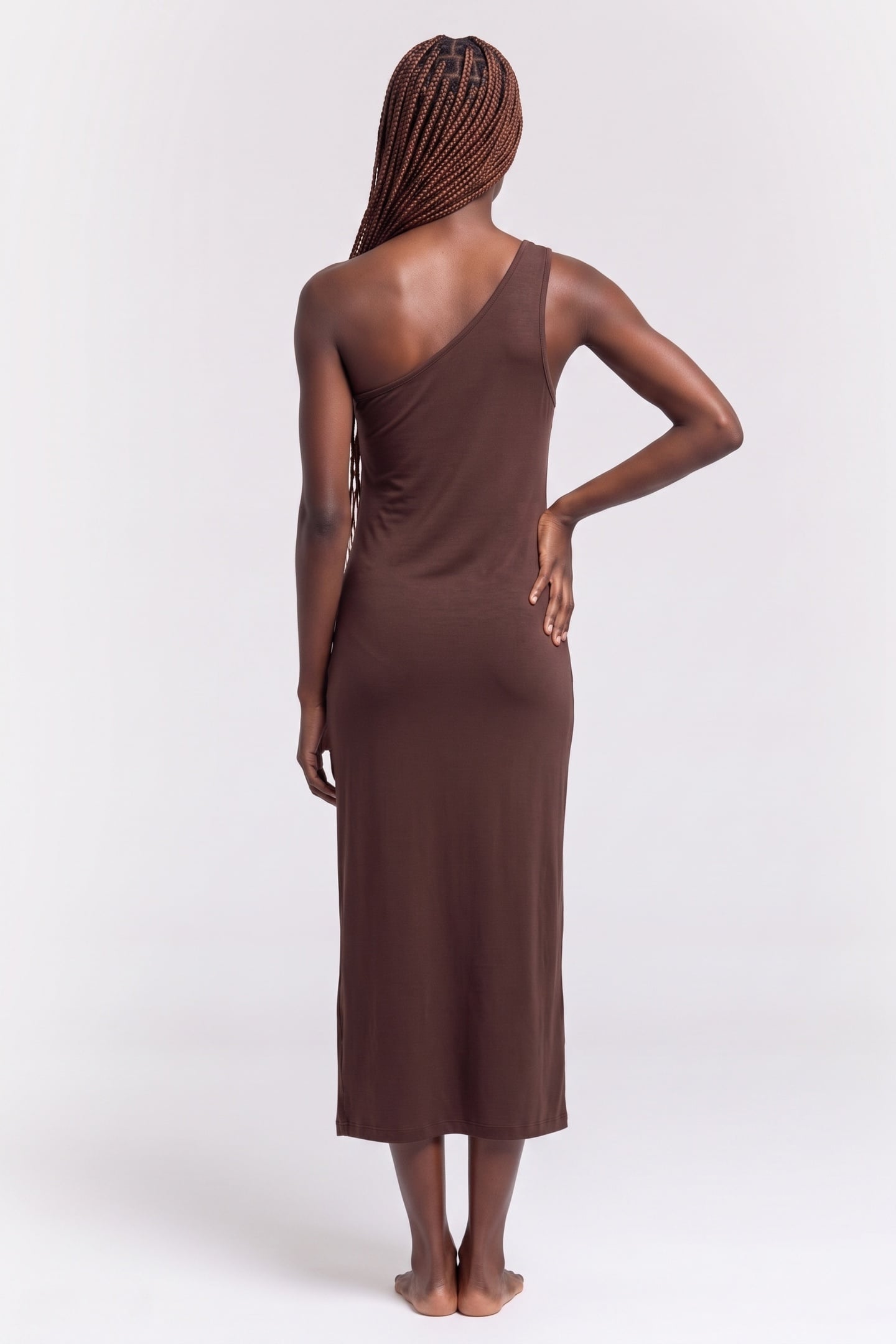 MARYAM INTERLOCK DRESS BROWN 2
