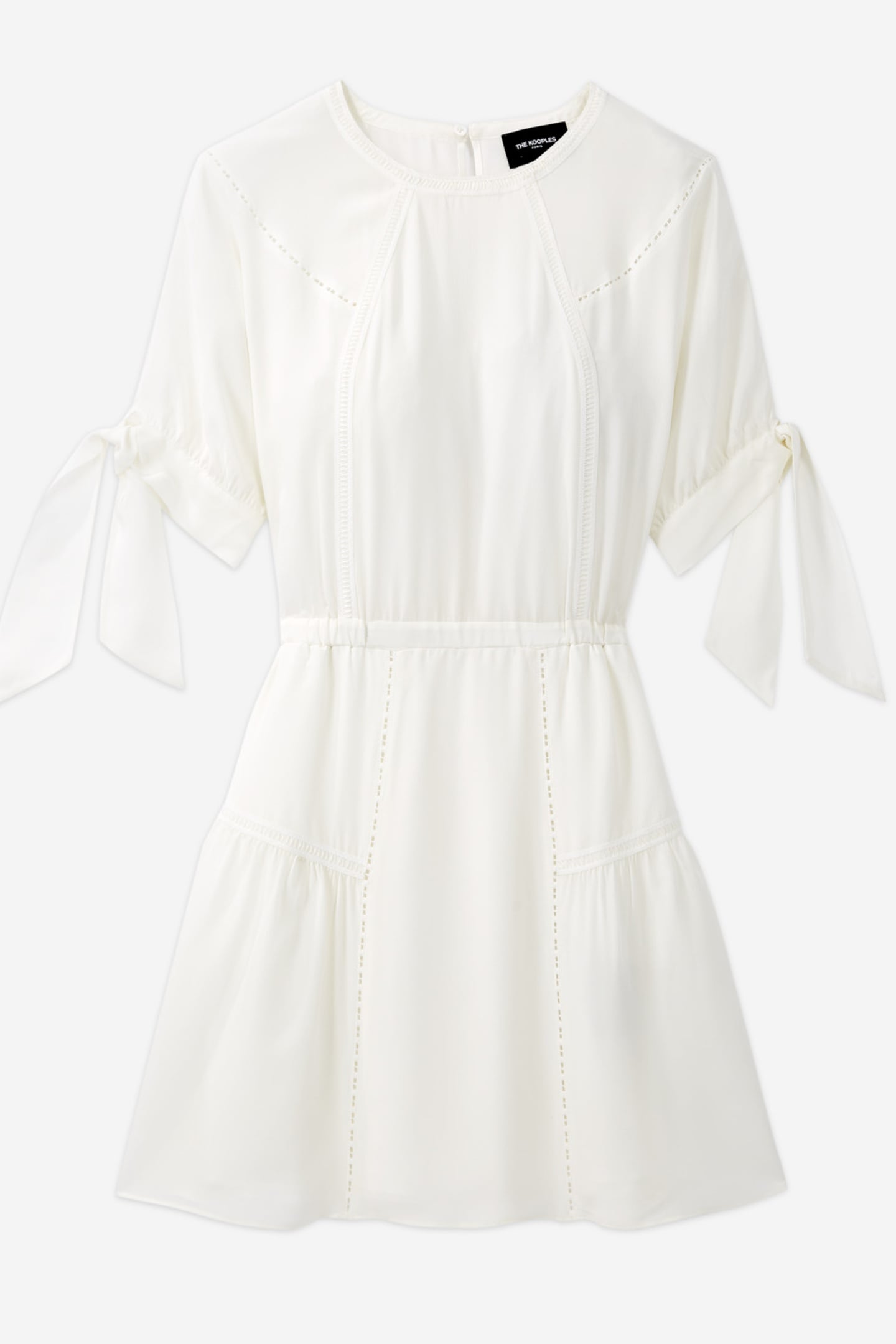 SHORT DRESS WITH SHORT-SLEEVED BRAIDS OFF WHITE 5