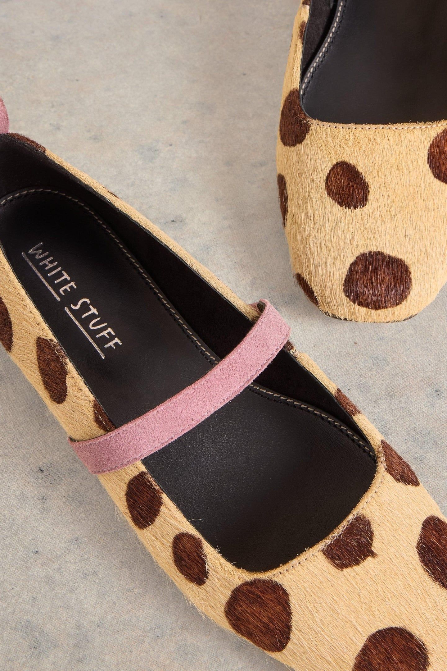 MINNIE STRAP LEATHER BALLERINA NATURAL PRINT 3