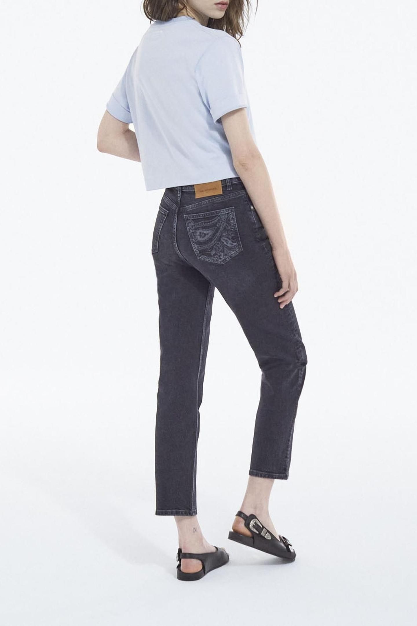 5-POCKET DENIM TROUSERS WITH PAISLEY DETAILS BLACK WASHED 3