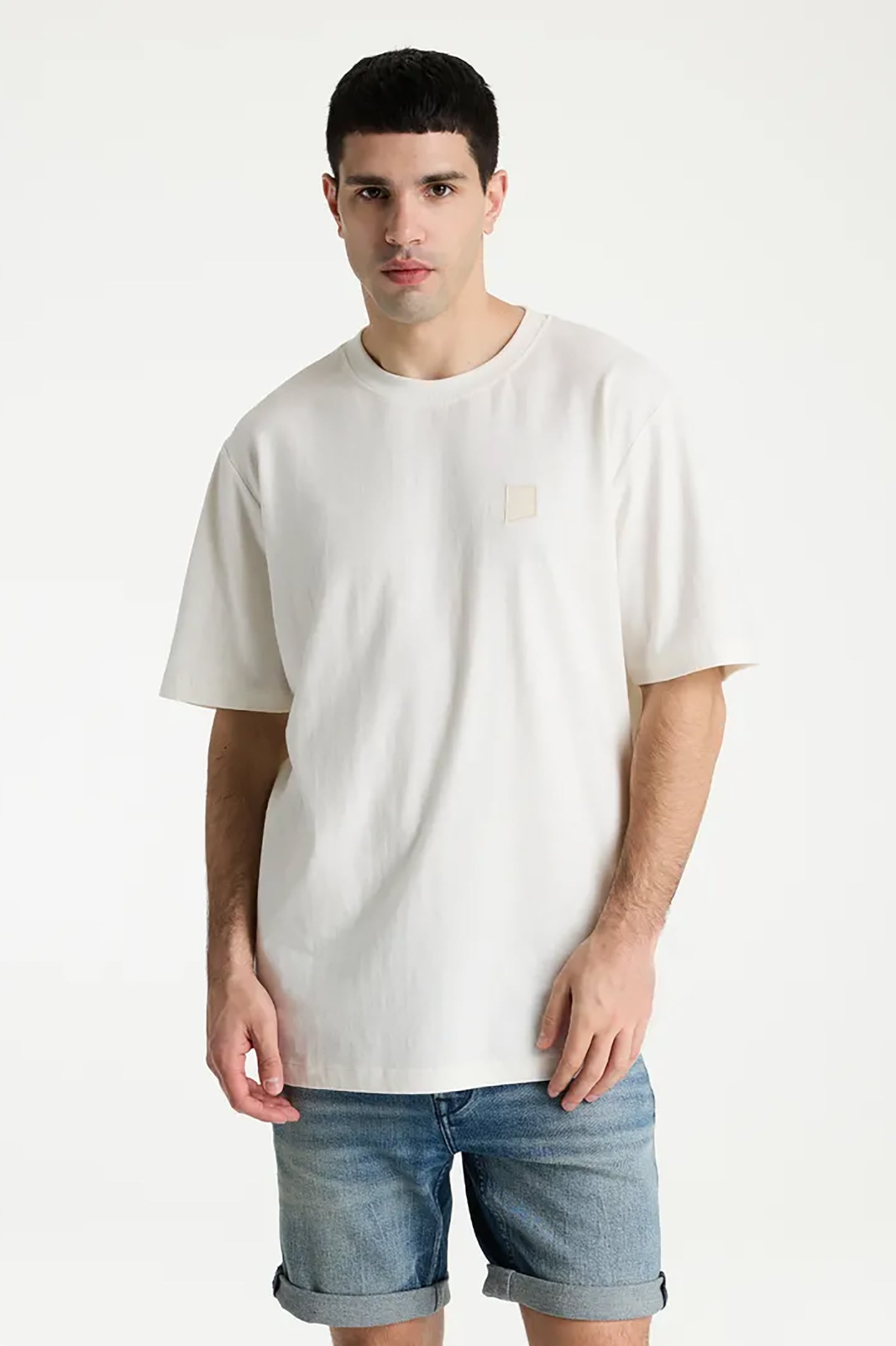 ETHAN LINEN T-SHIRT SHORT SLEEVE MARSHMALLOW 1