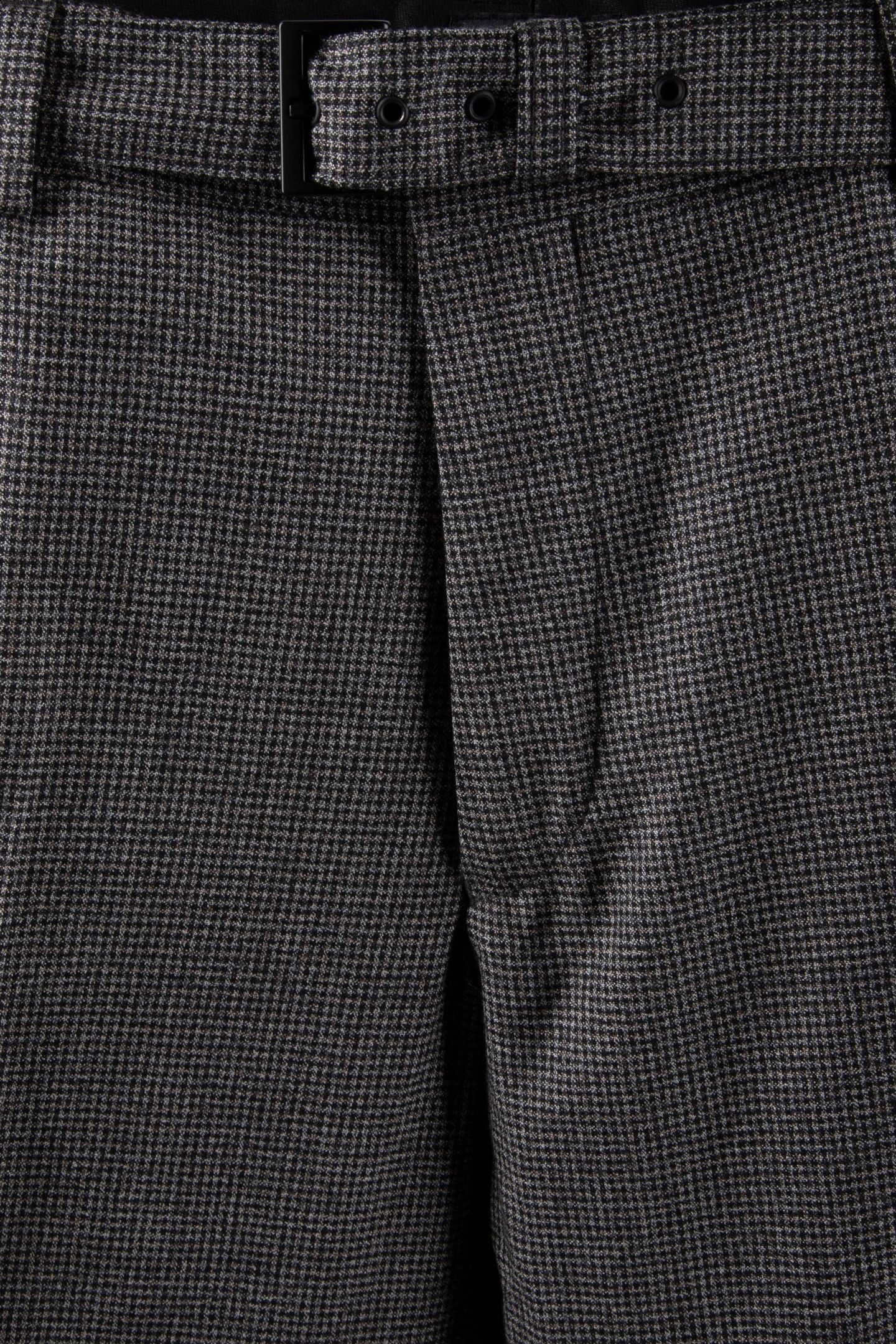 SUIT TROUSERS WITH BELT BLACK GREY 4