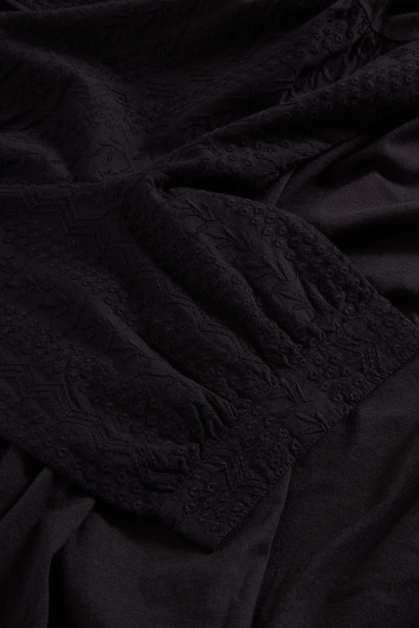 MEGAN BRODERIE JERSEY DRESS PURE BLACK 6