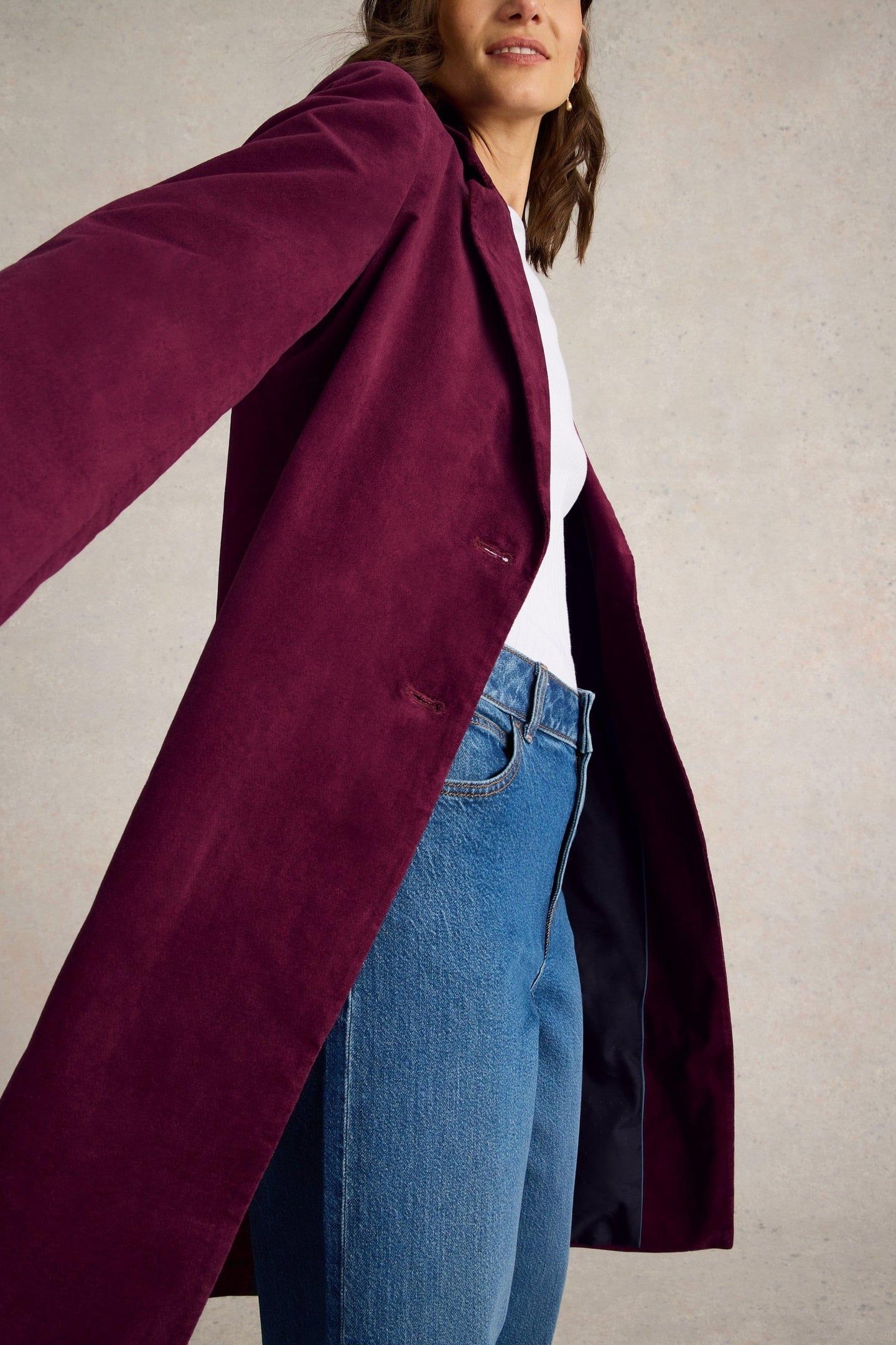KAMILA VELVET COAT DARK PLUM 7