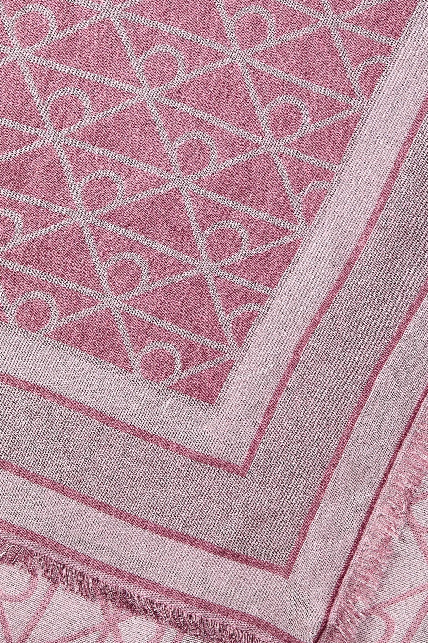 EMBLEM AOP JACQUARD SCARF CRADLE PINK 2