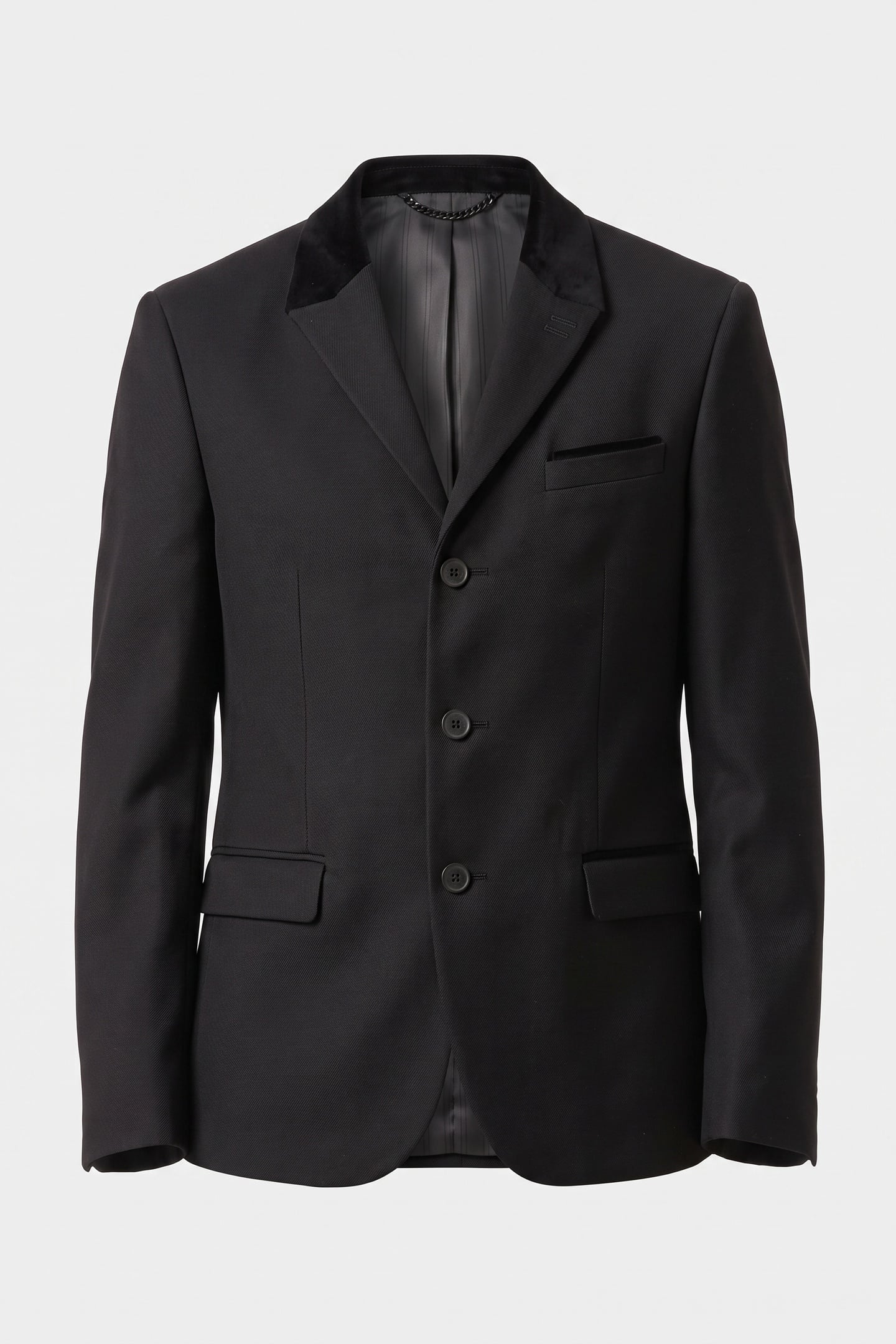 STRAIGHT-CUT JACKET WITH 3 BUTTONS & 3 POCKETS BLACK 4