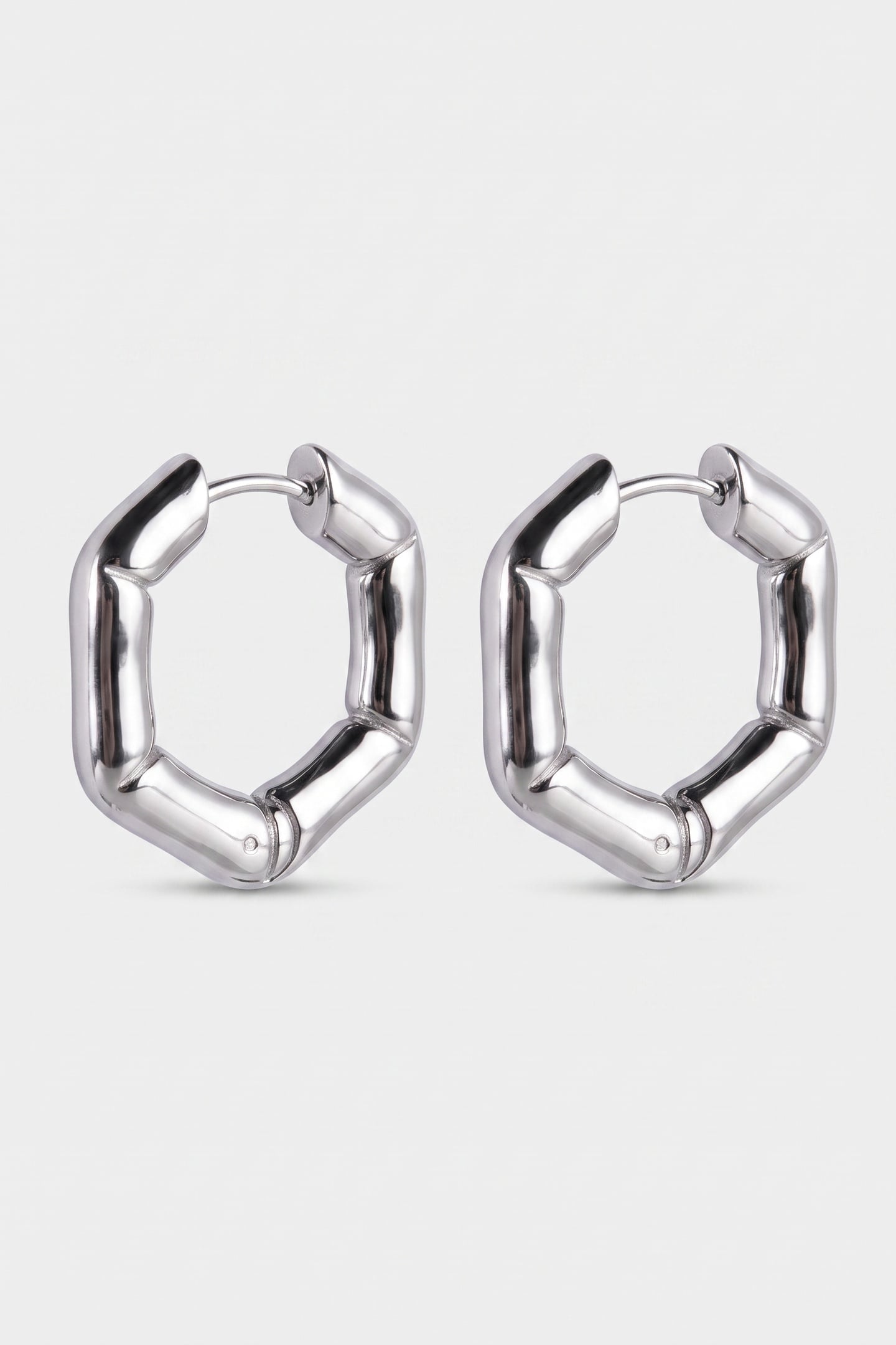 HEXAGON OHRRINGE SILVER 4