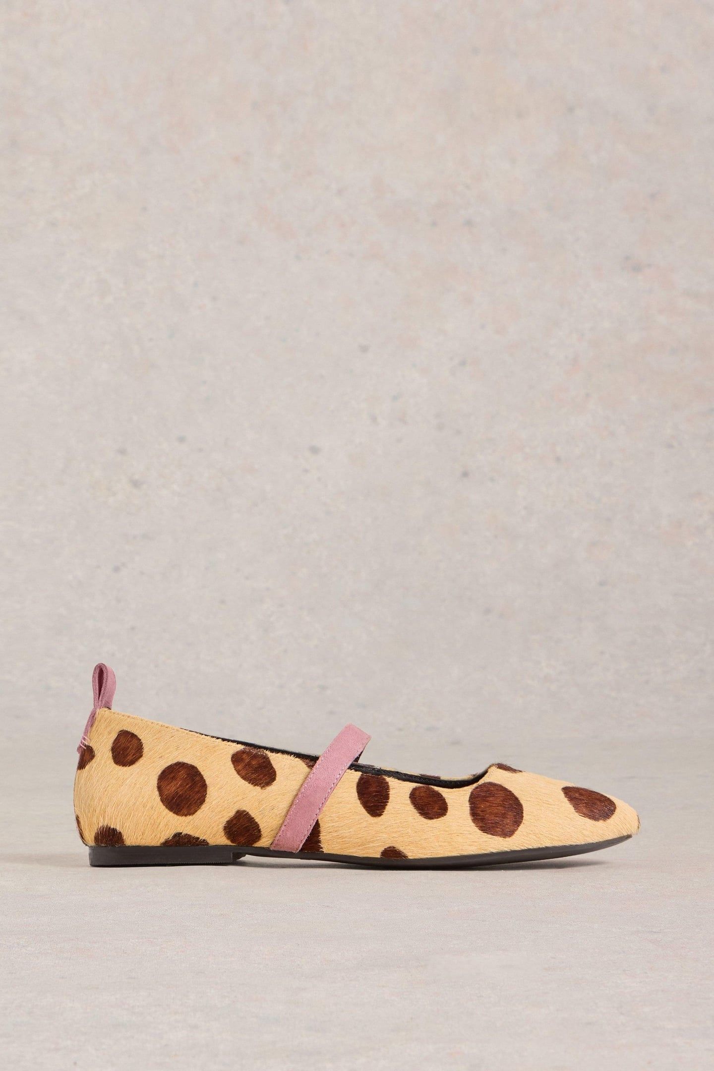 MINNIE STRAP LEATHER BALLERINA NATURAL PRINT 1