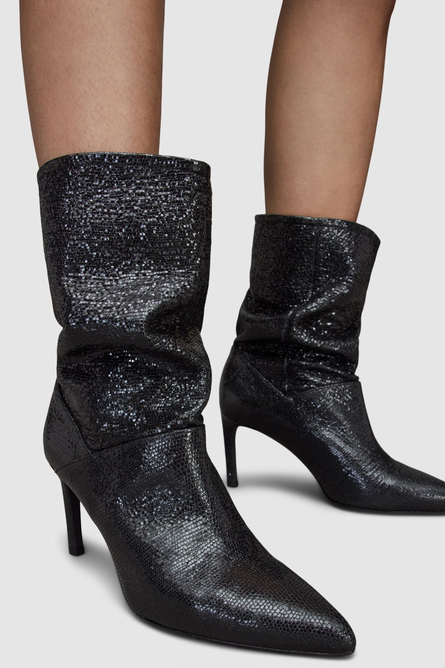 ORLANA SHIMMER BOOT METALLIC BLACK 2