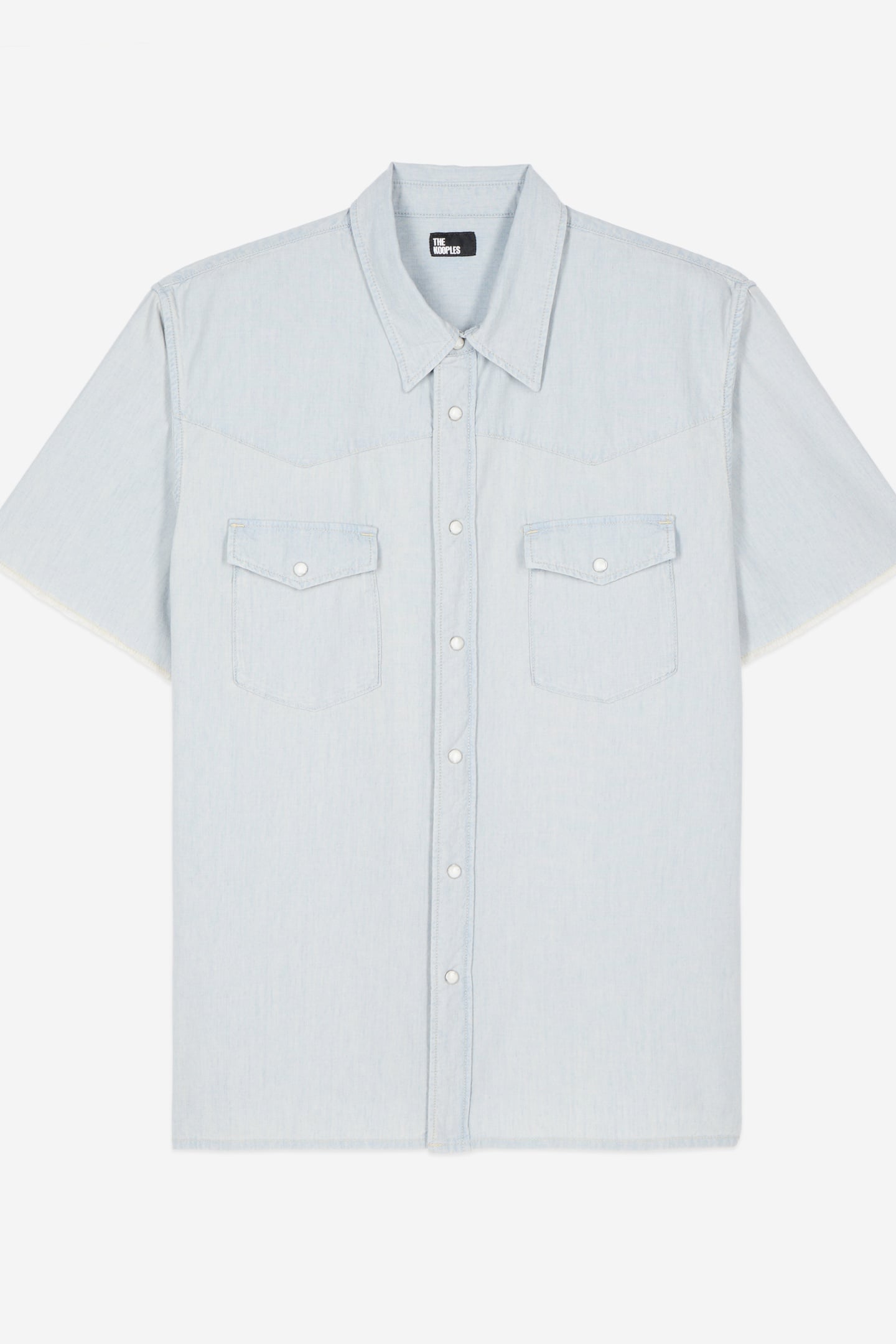 SHORT-SLEEVED DENIM SHIRT W WESTERN SNAP CLOSURE LIGHT BLUE 6