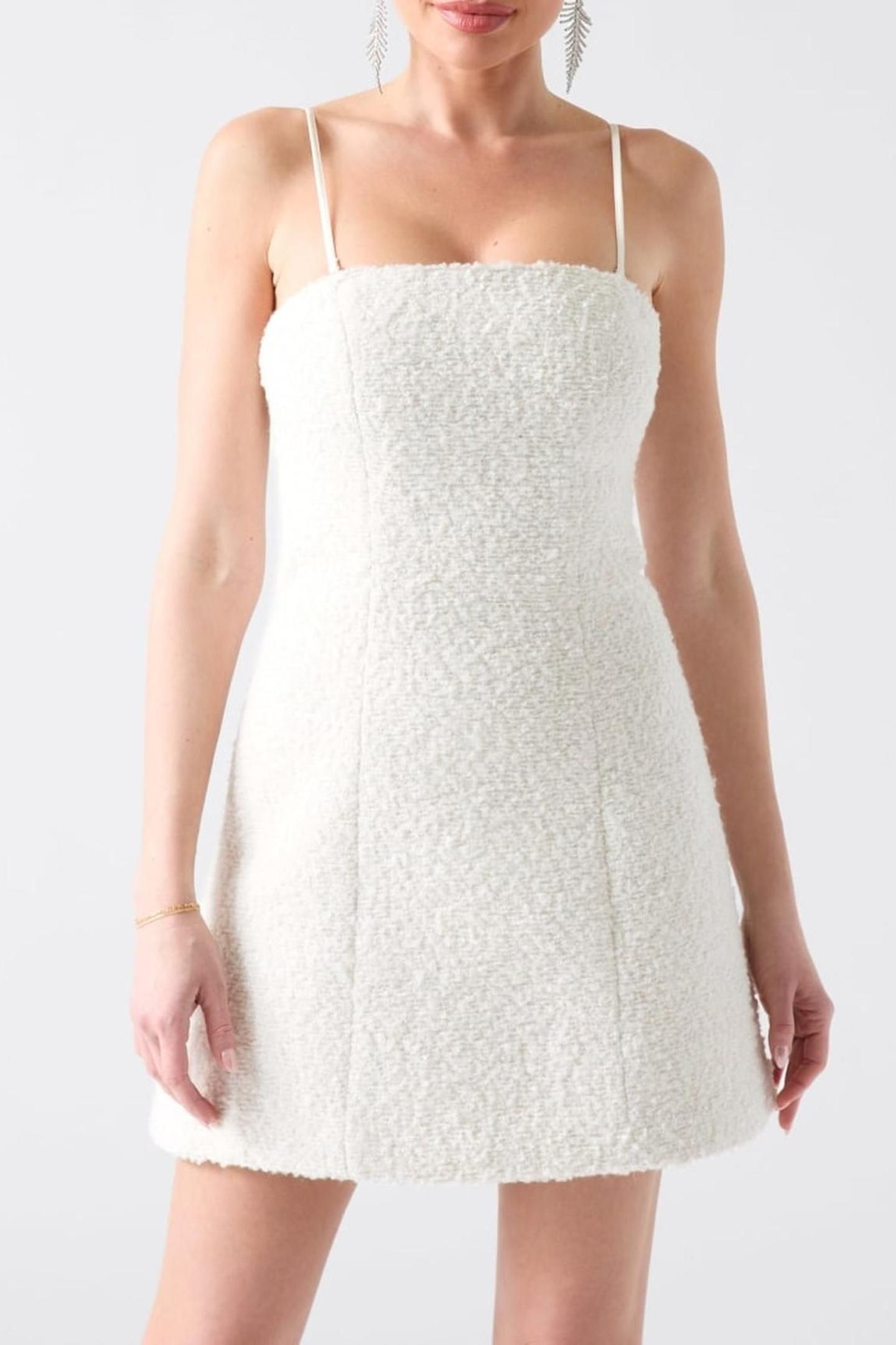 BOUCLE AWAY DRESS MACADAMIA 4