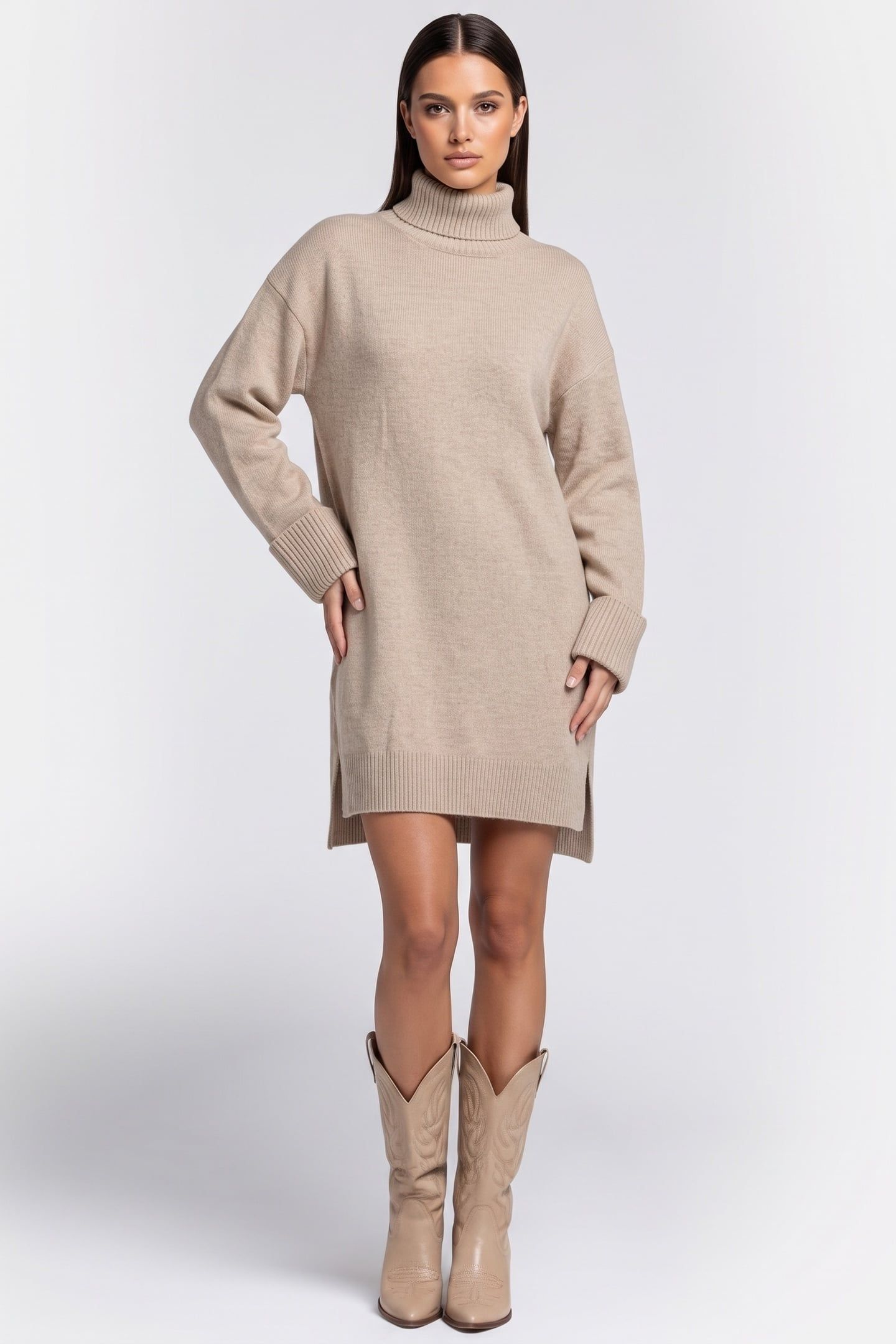 SABRINA DRESS BEIGE 1