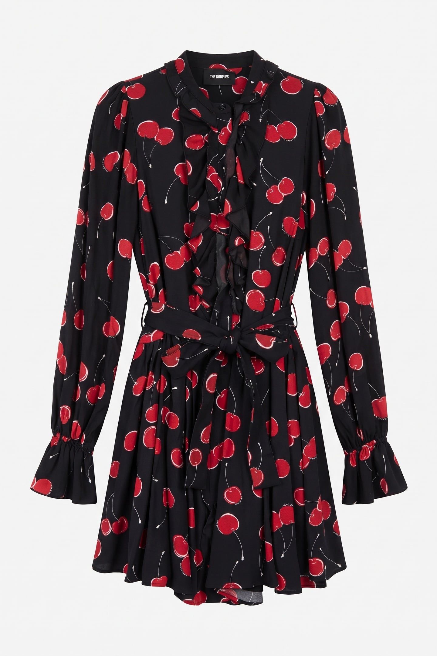 SHORT DRESS WITH LONG SLEEVES BLACK - RED 4