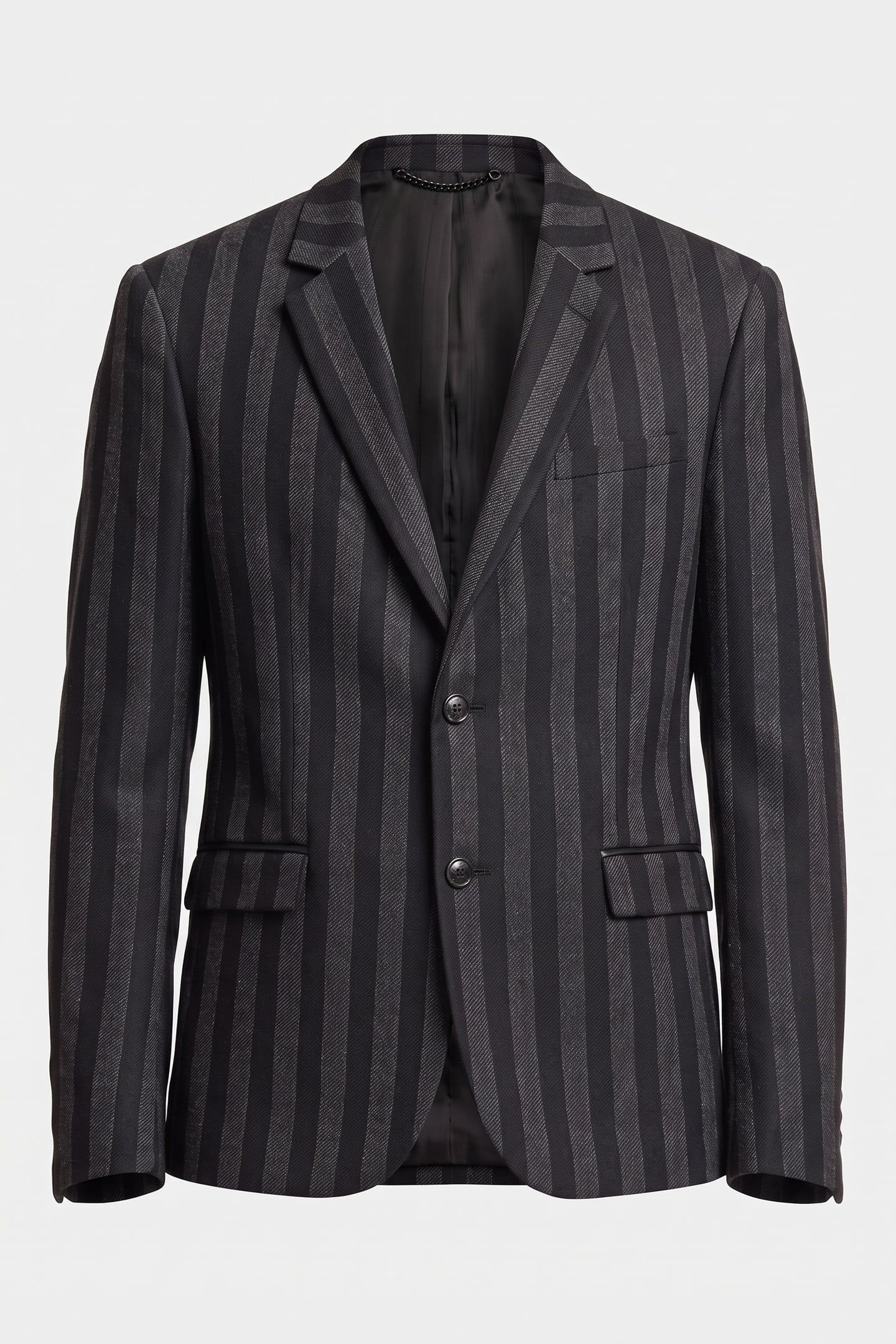 STRAIGHT-CUT JACKET WITH 3 BUTTONS & 3 POCKETS BLACK GREY 5