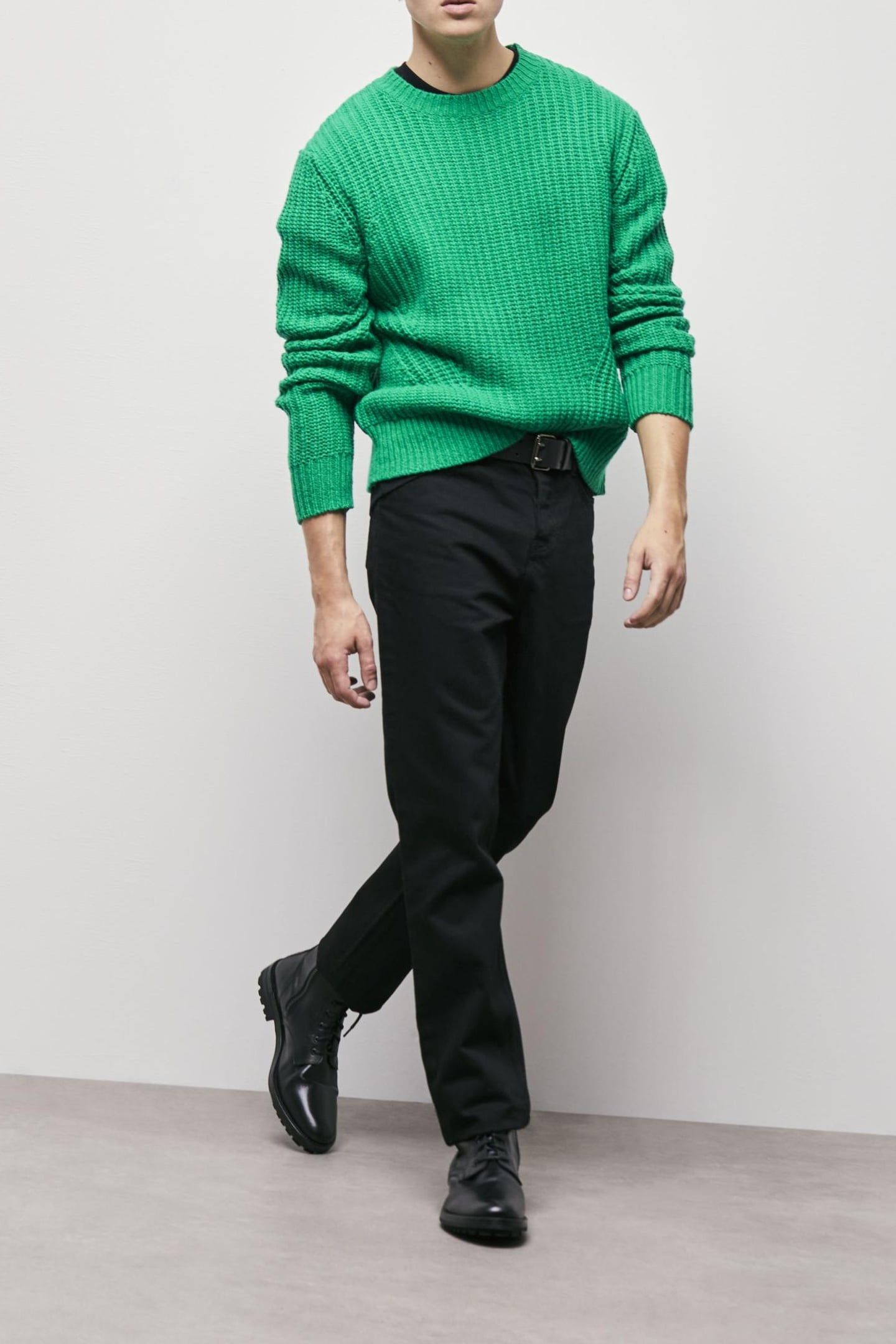 LONG-SLEEVED WOOL/NYLON SWEATER GREEN 3