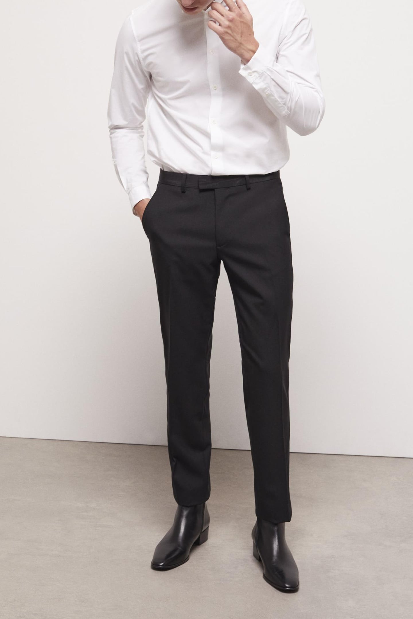 SATIN SUIT TROUSERS BLACK 1