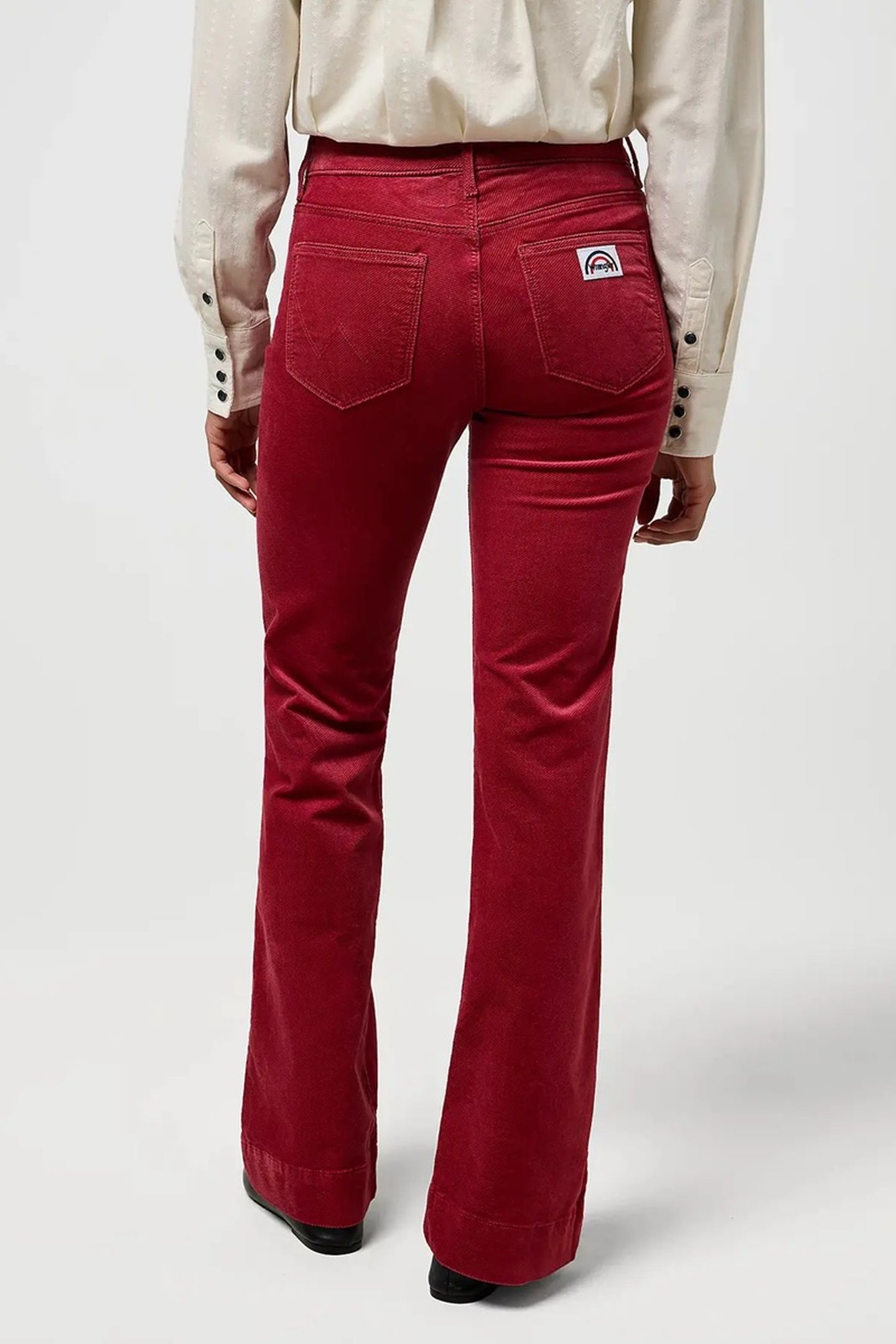 FLARE EARTH RED JEANS 2