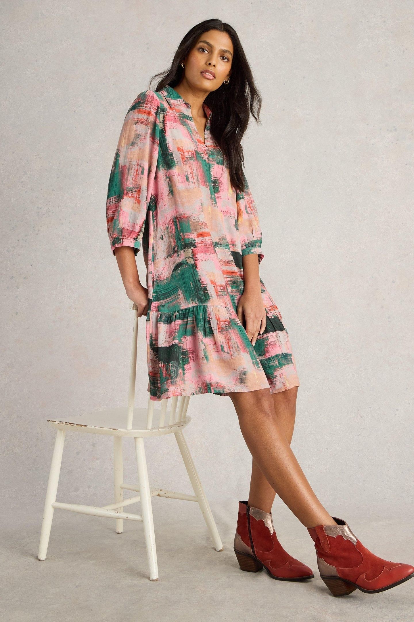 HARPREET DRESS PINK MULTI 8