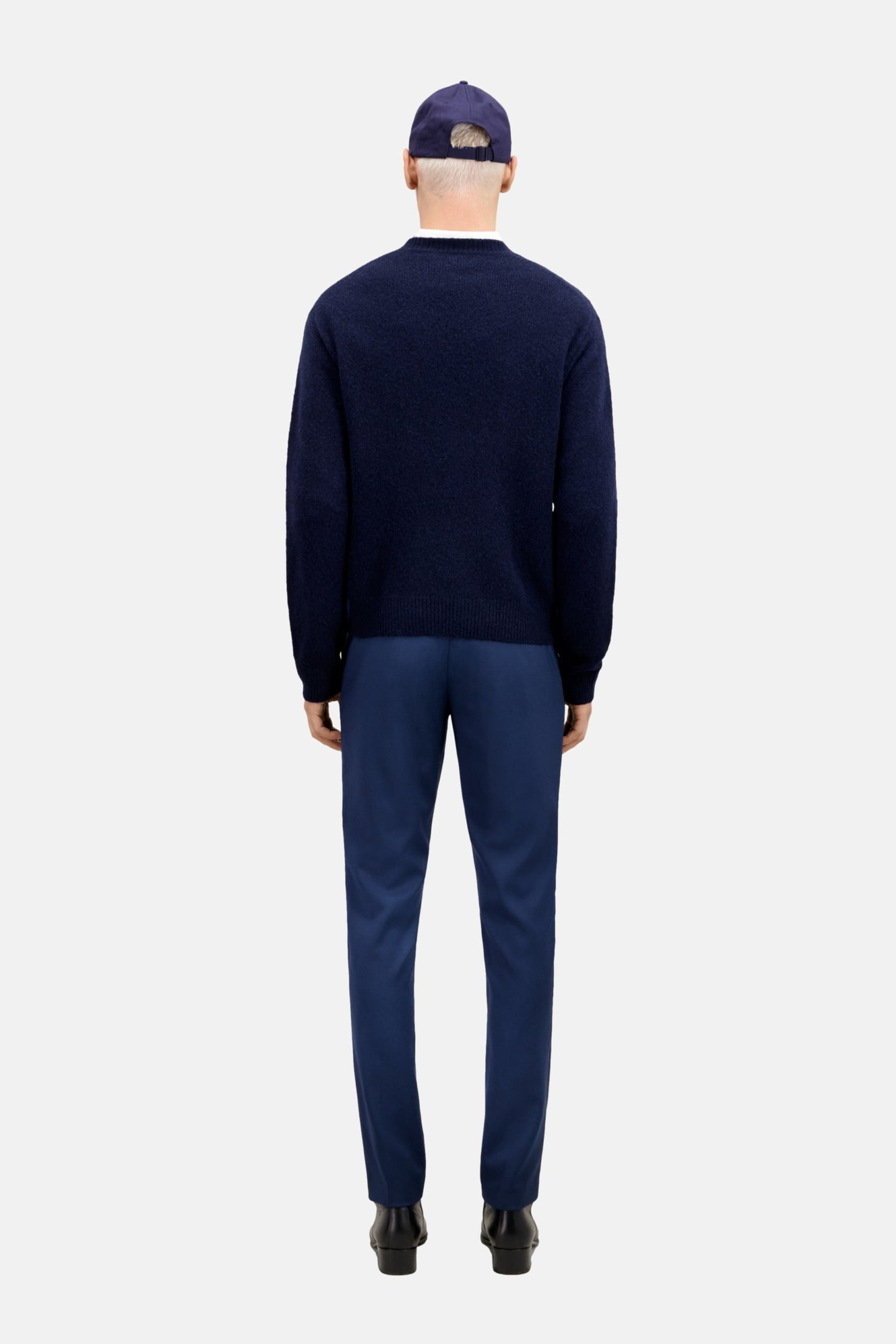 ROUND NECK SWEATER WITH CANETILLE PATCH NAVY 4