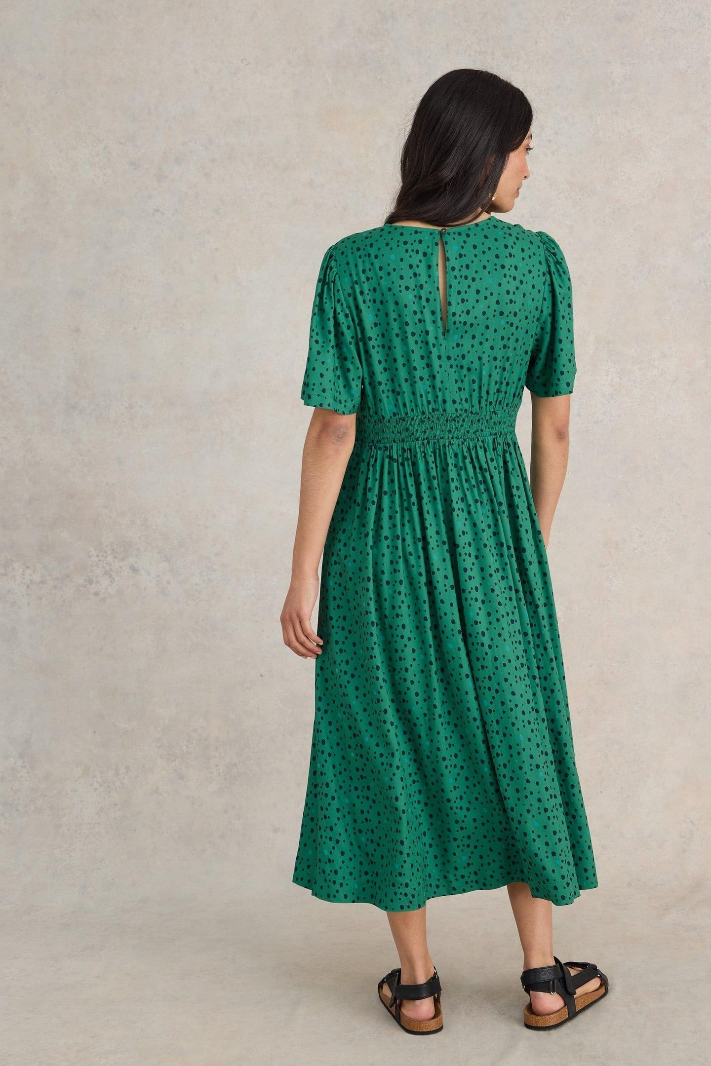 LUCY MIDI DRESS GREEN MULTI 2