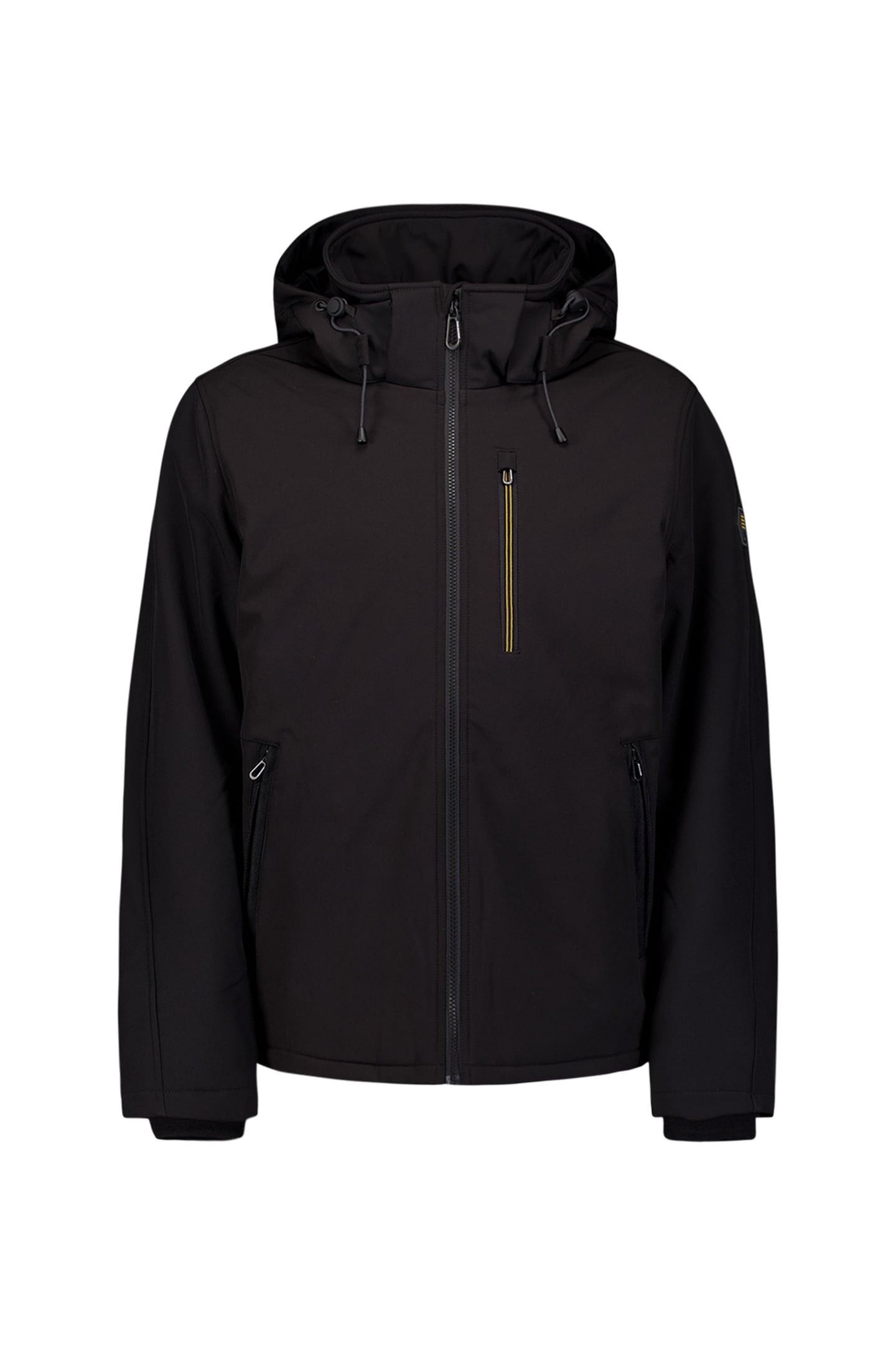 JACKET SHORT FIT HOODED SOFTSHELL STRETCH BLACK 4
