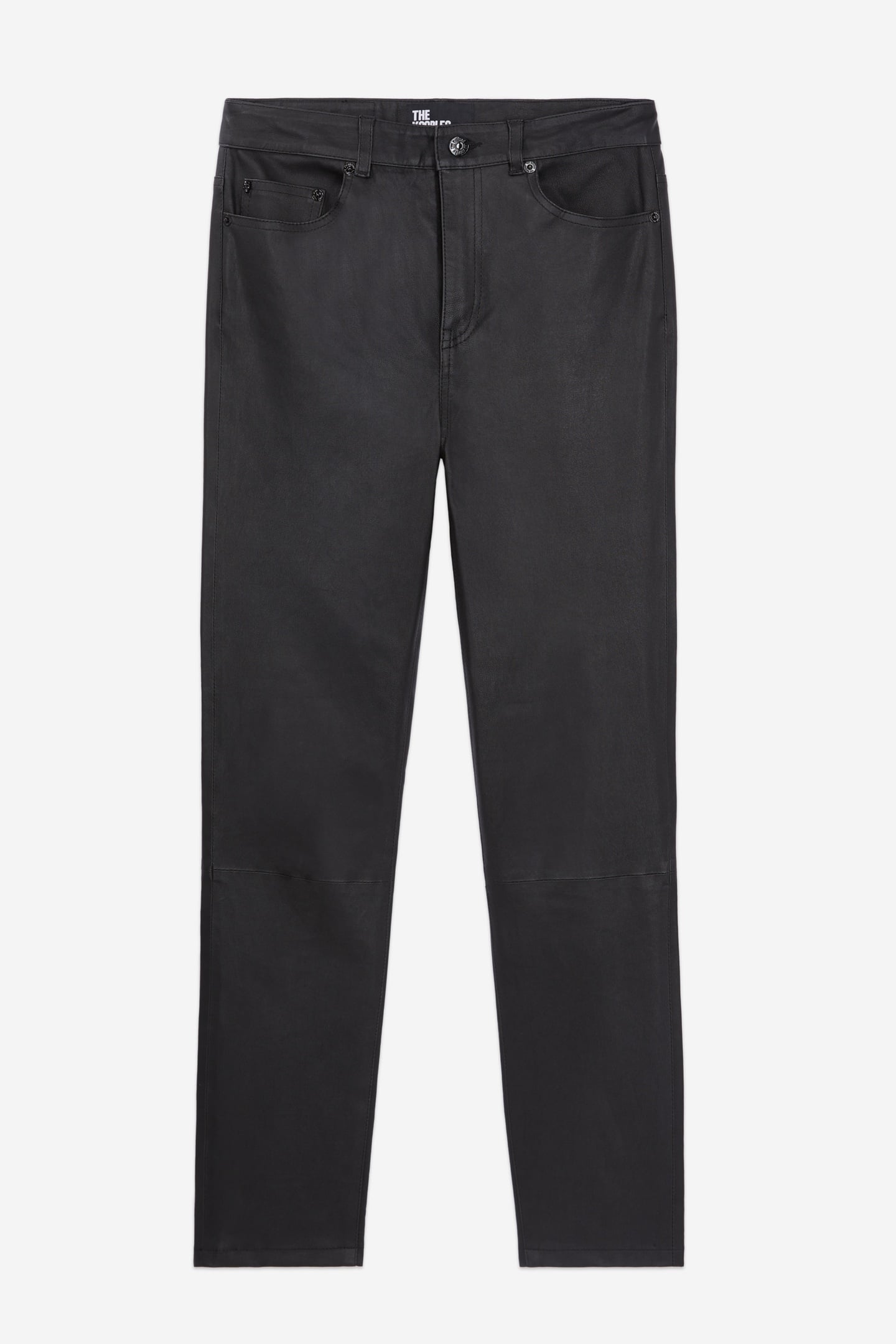 SLIM FIT STRETCH LEATHER TROUSERS BLACK 3